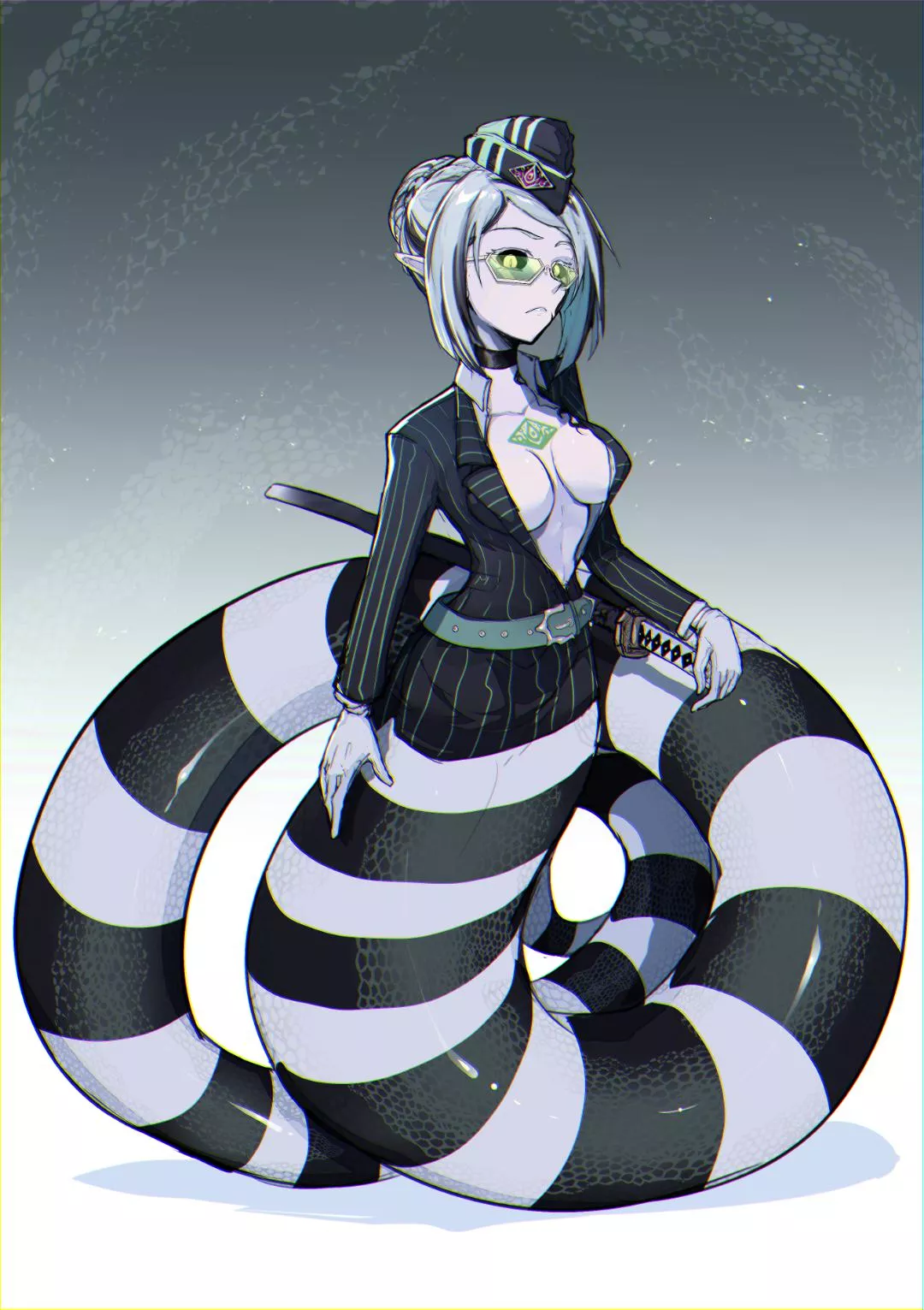 A cool black and white Lamia i found :3 (ryuu tou)