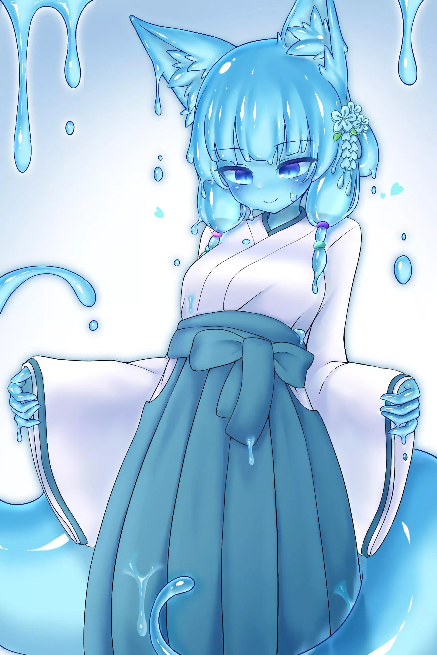 A cute slime girl in hakama [by curss]