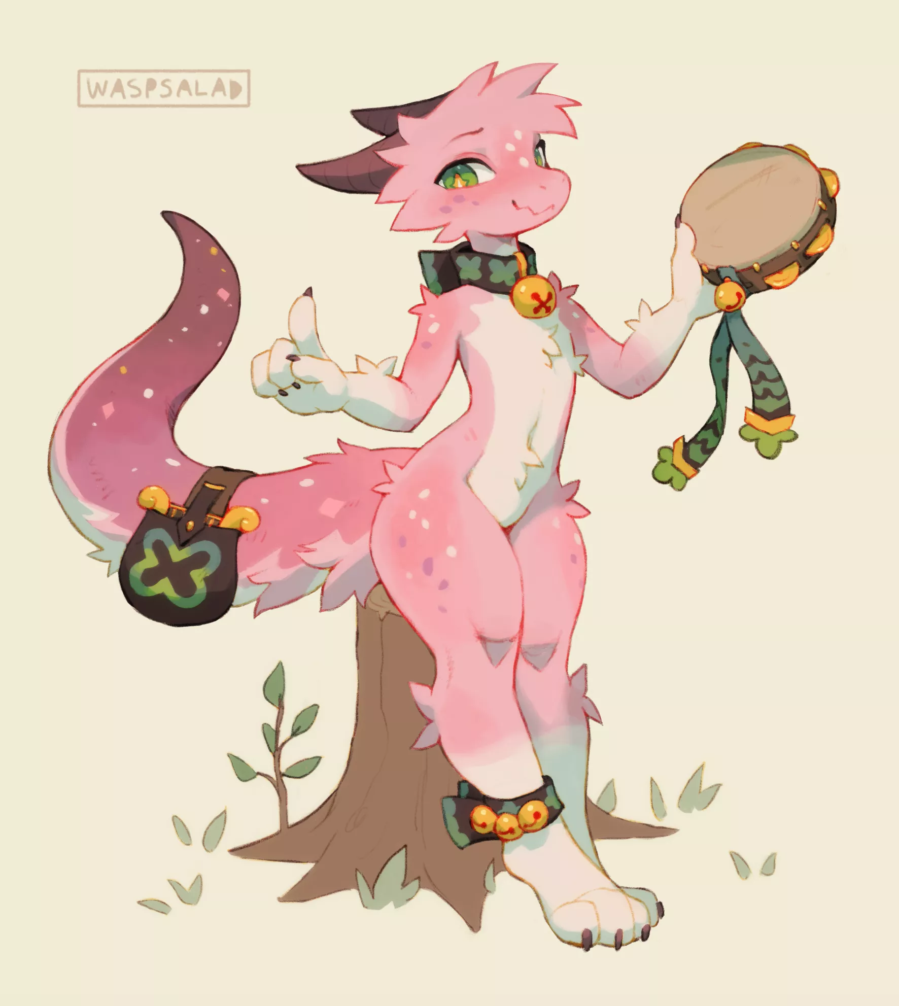 A fluffy & lucky kobold bard!