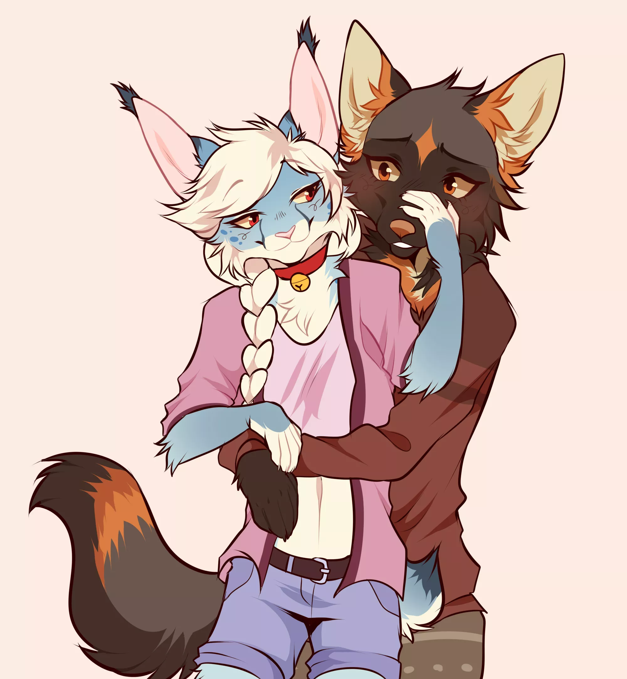 A Fox and Her Housecat [soureggnog]