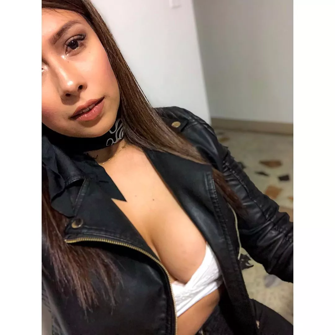 a little leather and some cleavage