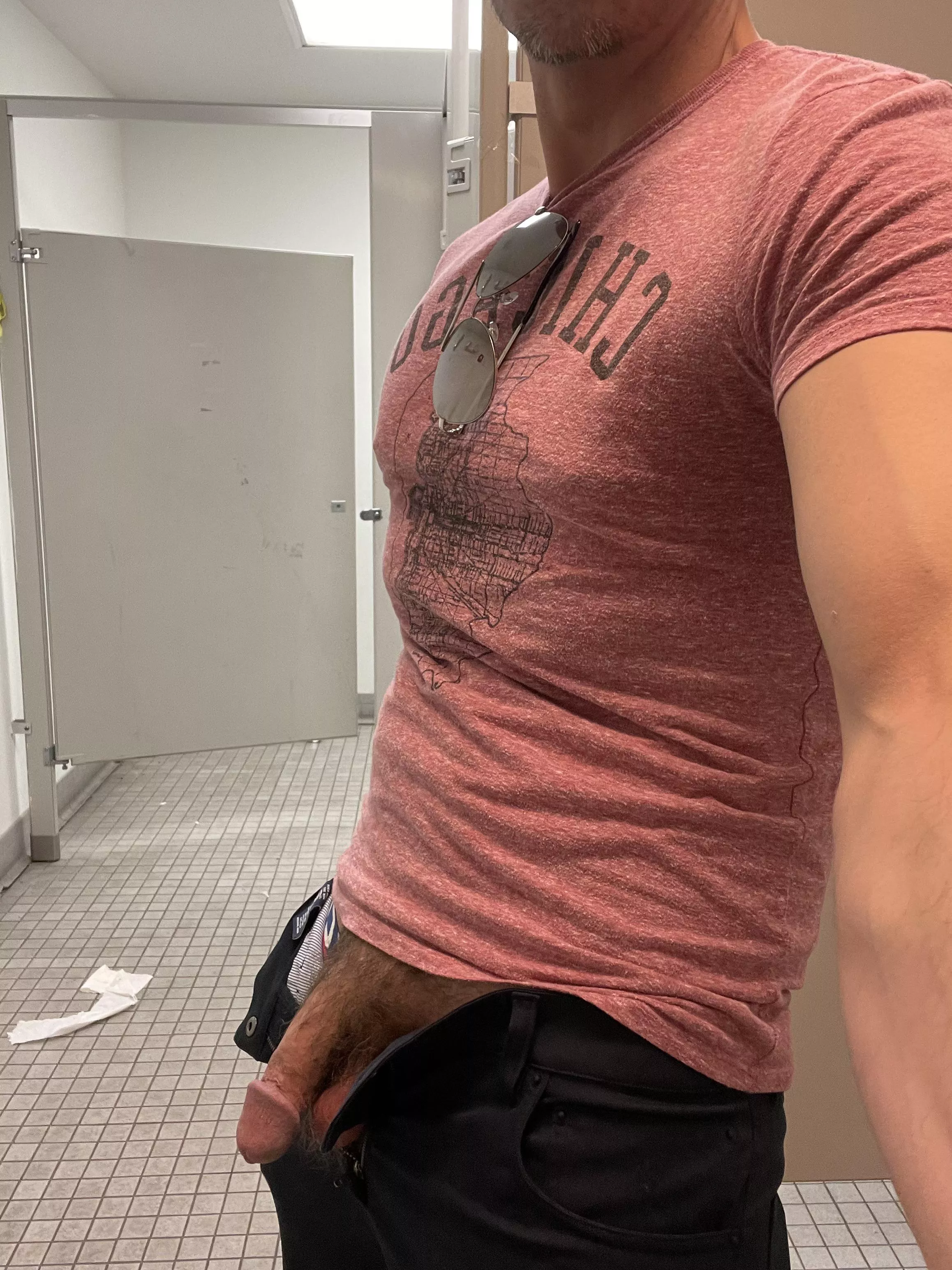 A little risky fun in the restroom