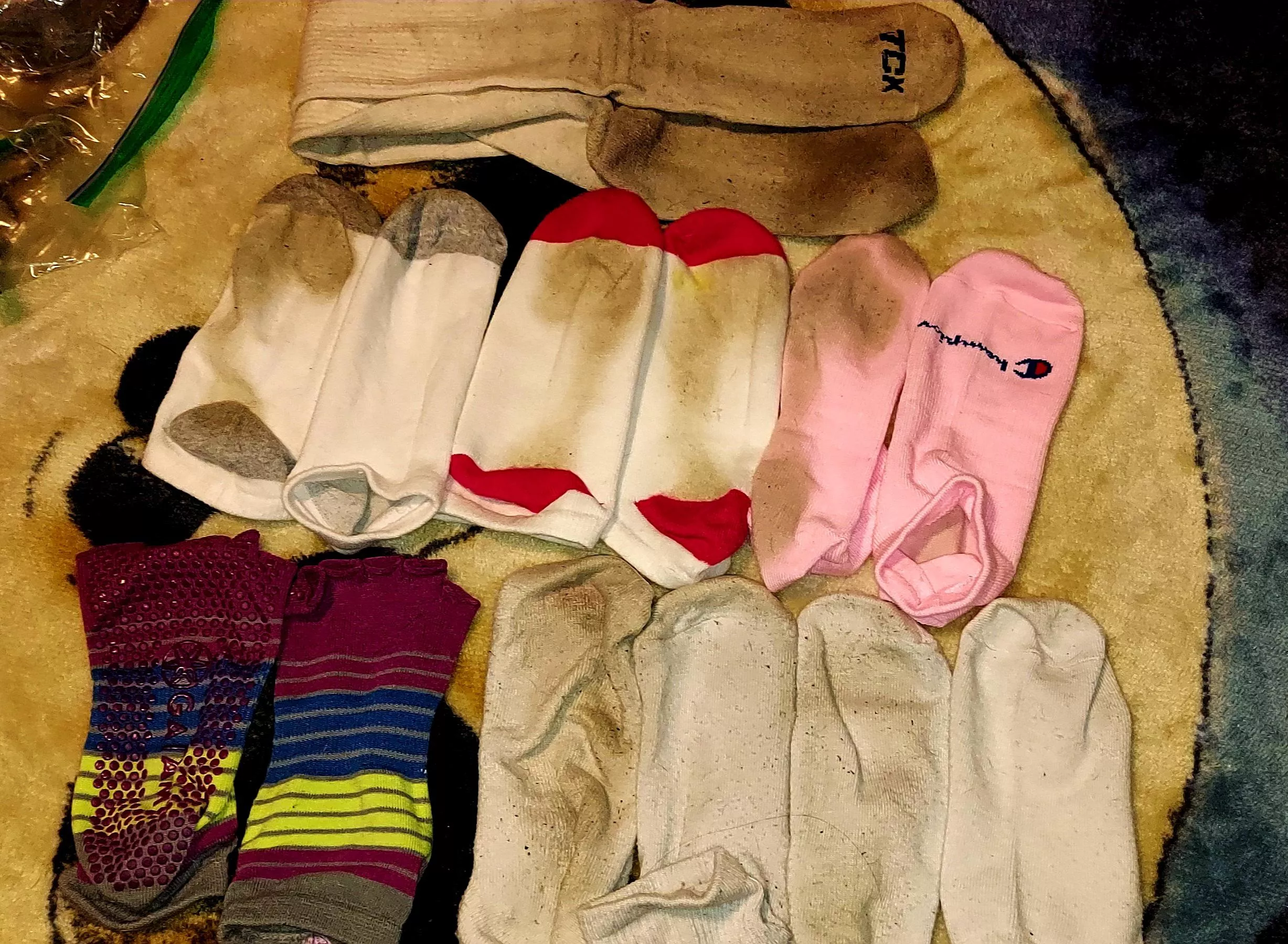 a sample of socks available for your sniffing pleasure! $25 a pair, 2 pairs for $45. cashapp or PayPal only