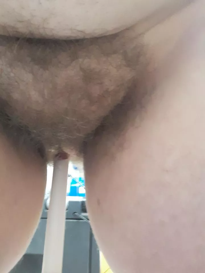 a toilet brush in my pussy at my work