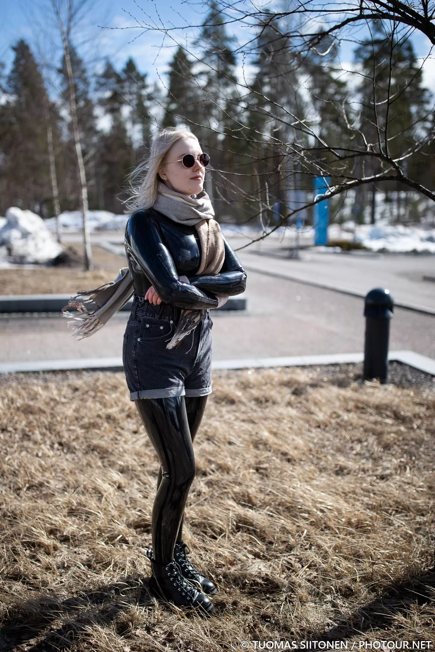 A windy day to wear latex