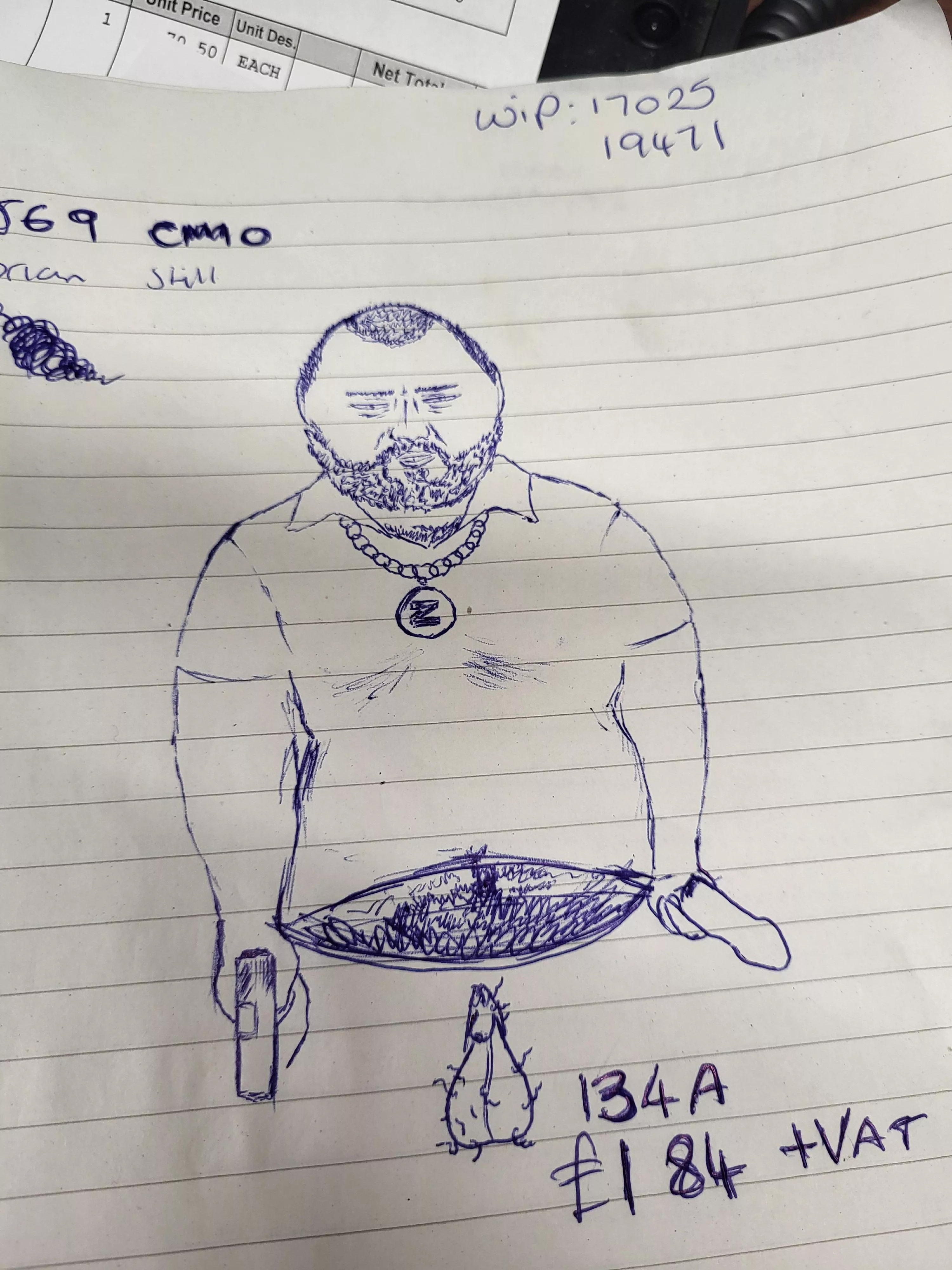 a work colleague drew what he feels I like outside of work