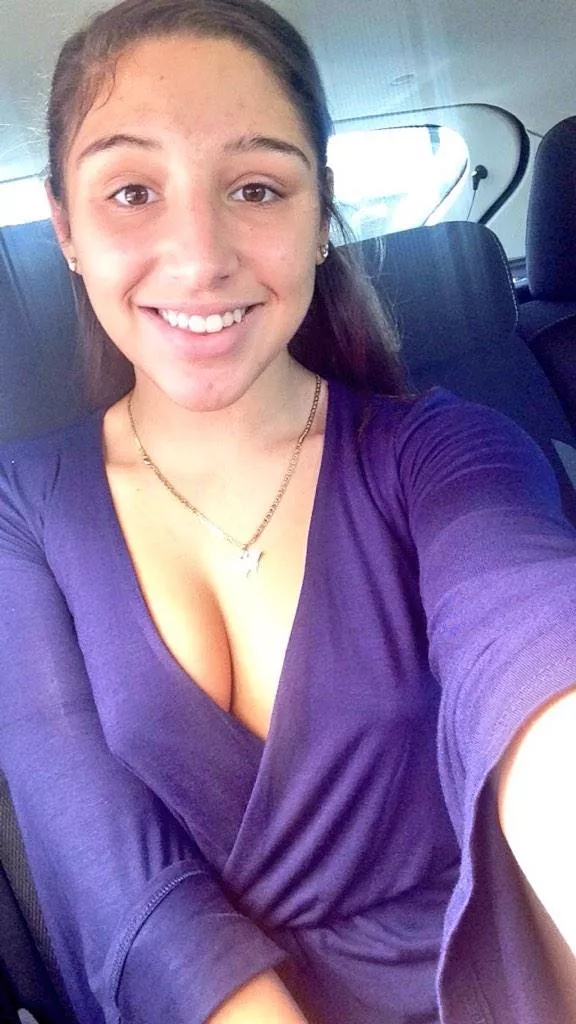 Abella's car cleavage...