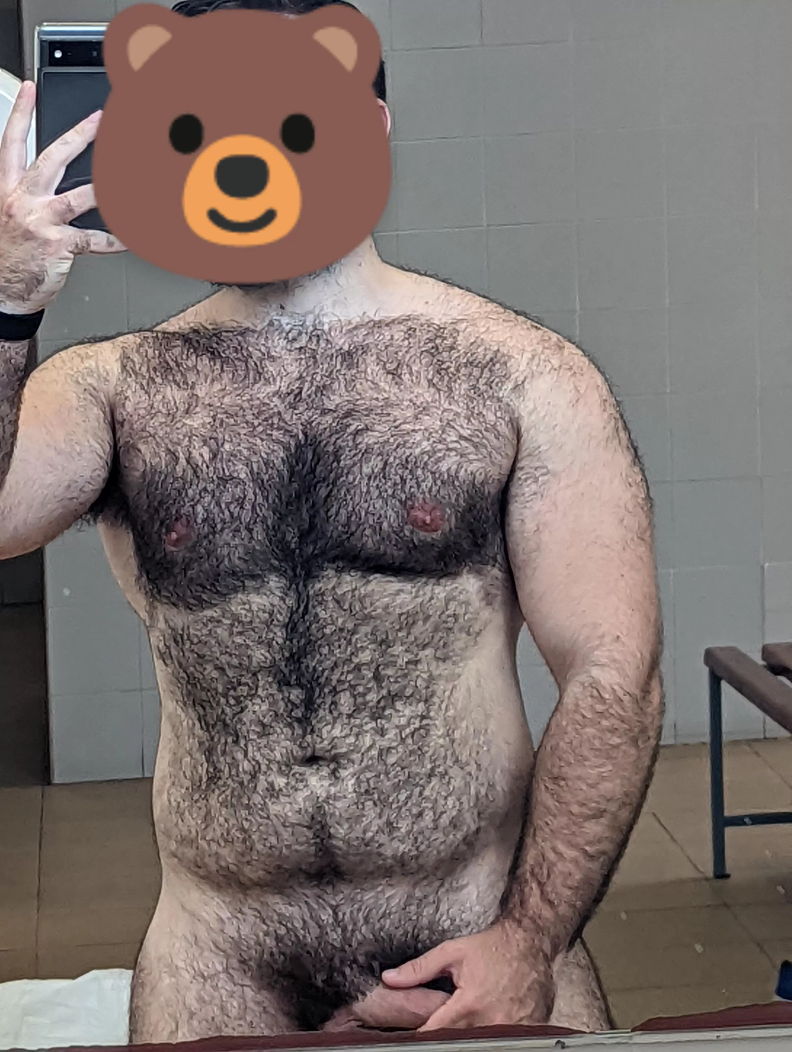 After chest day in the locker room. Am I a bear yet? or still a cub?