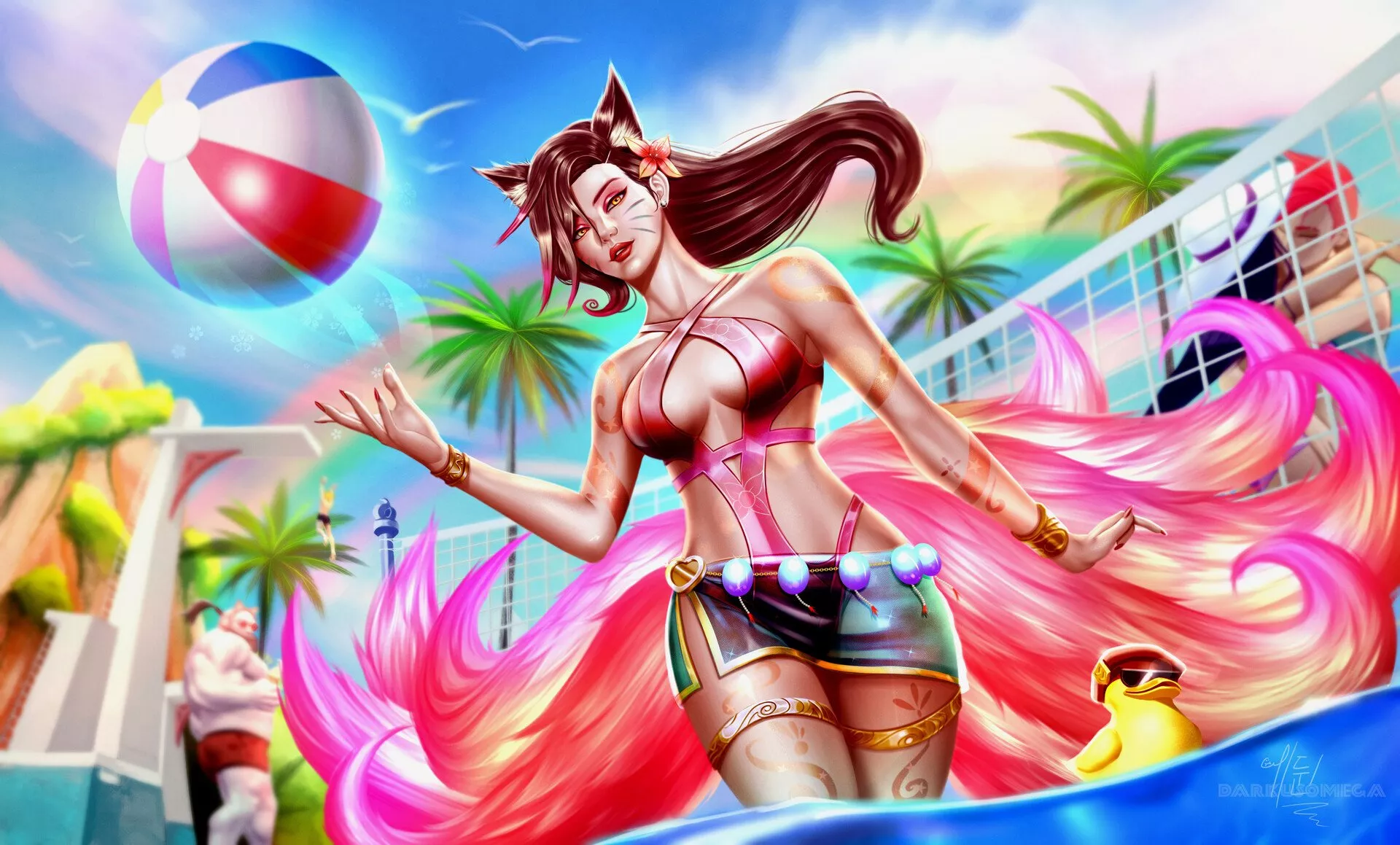 Ahri Tropical Pool Party (darkusomega)