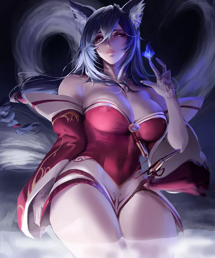 Ahri's nipples poking through (SJL)