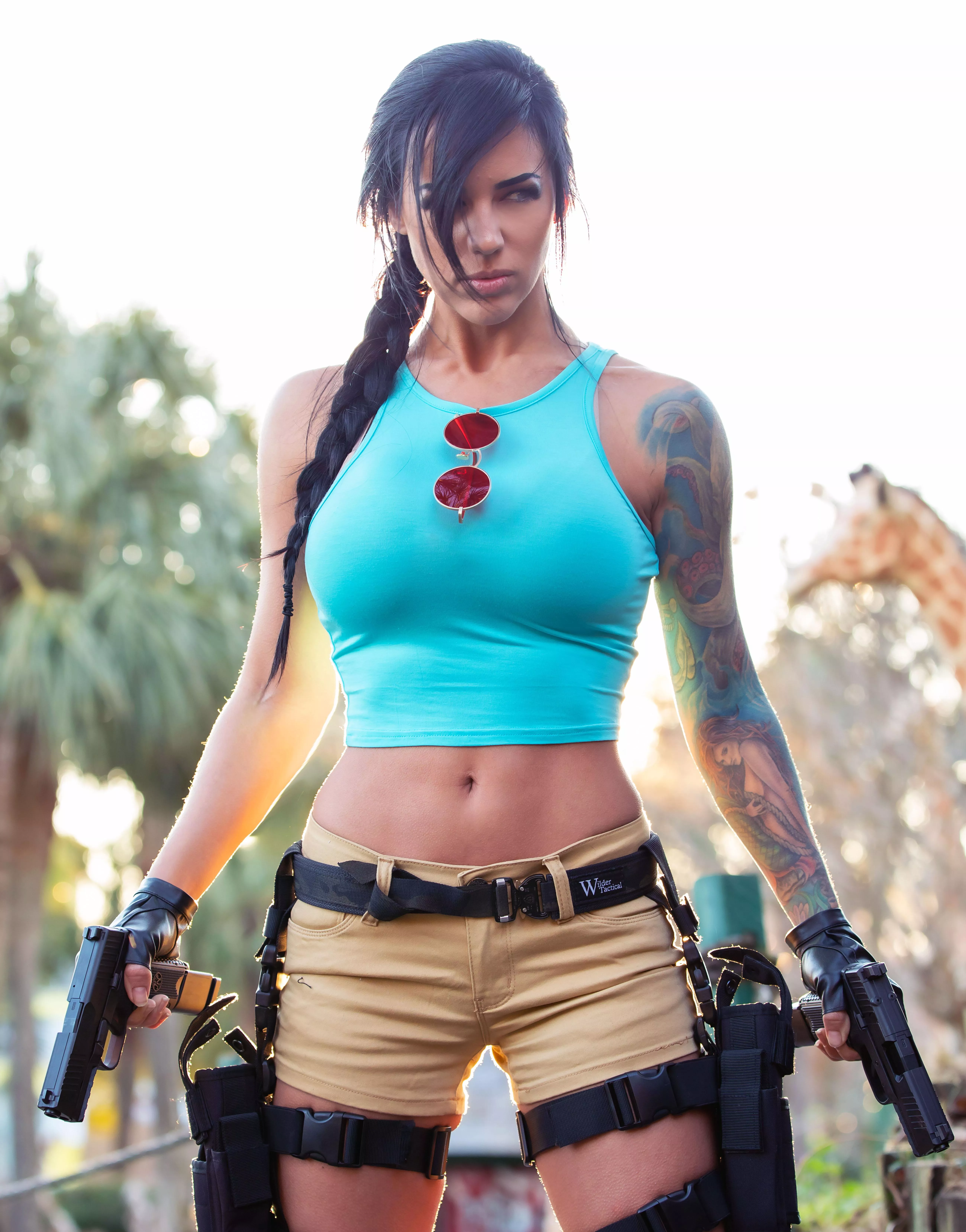 Alex Zedra as Lara Croft.