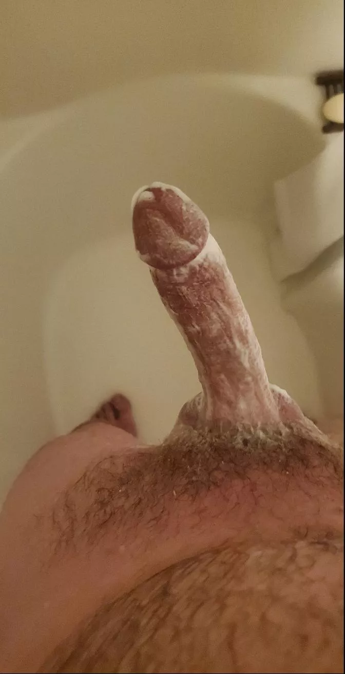 All lathered up to shave