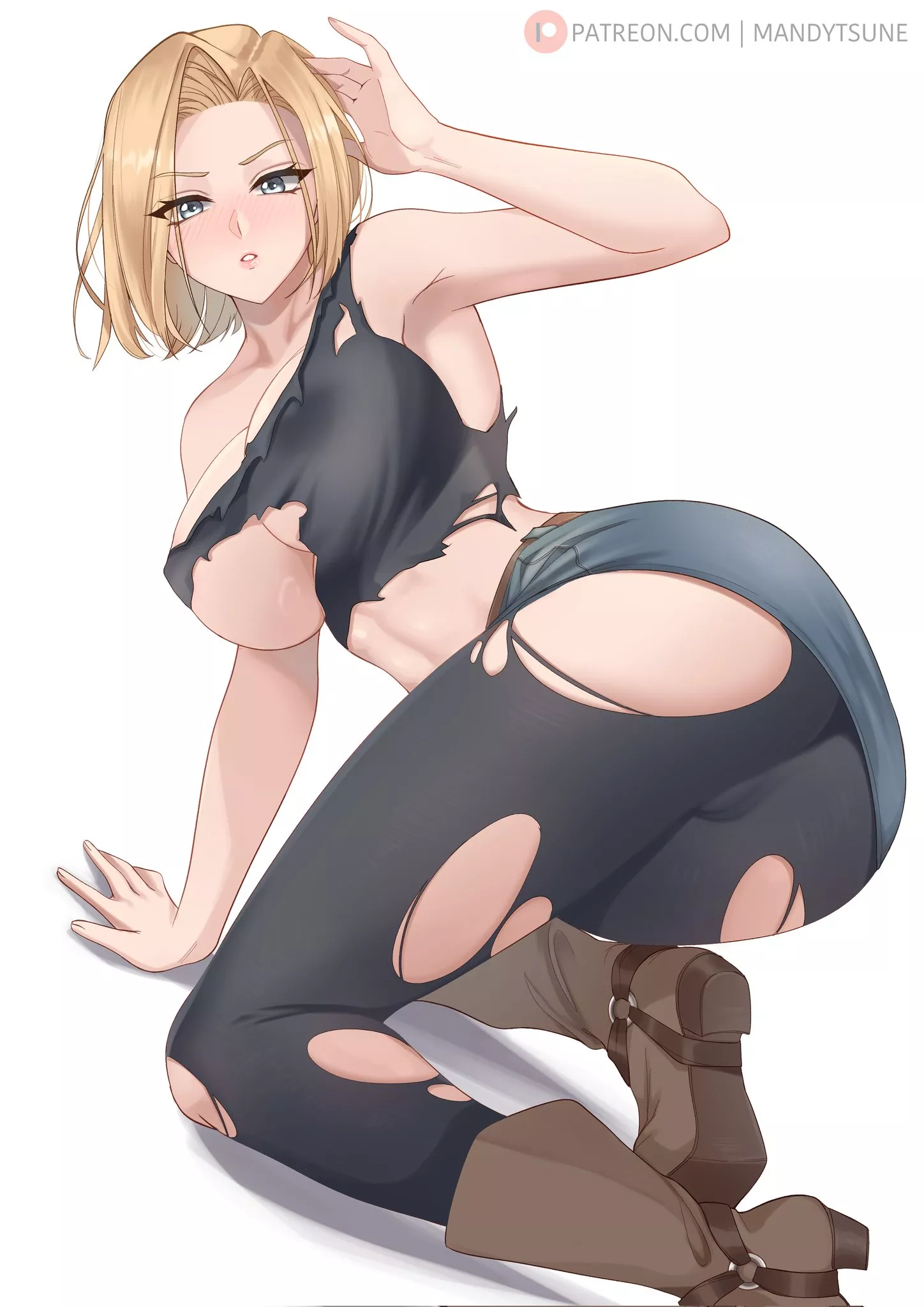 Android 18 - torn clothes after an intense battle (Mandytsune) [Dragon Ball]