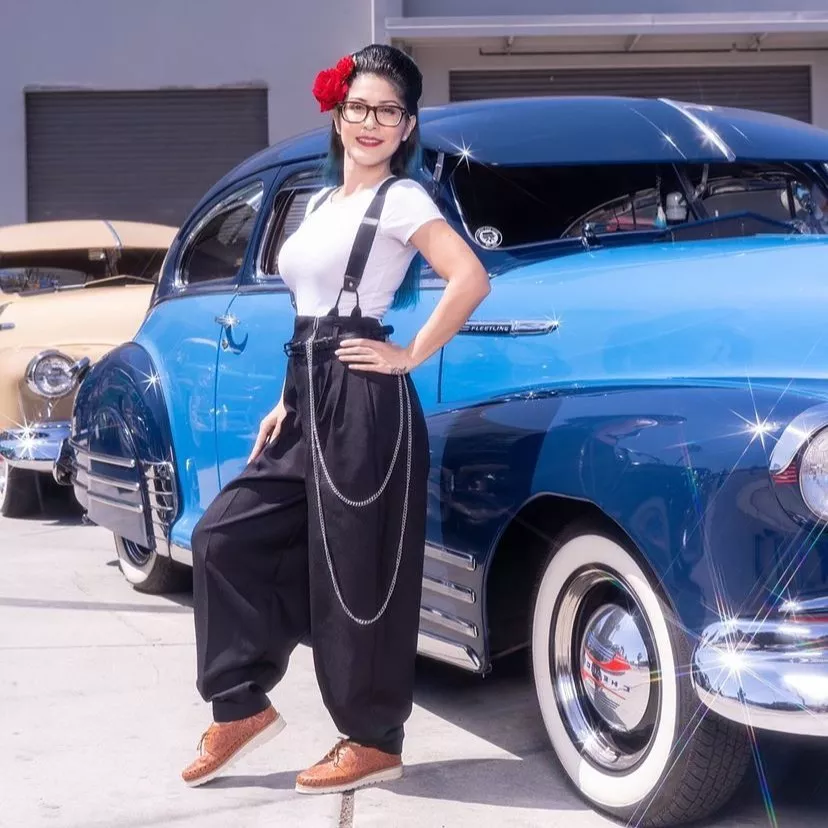 Angel Blue posing with Lowrider Bomb