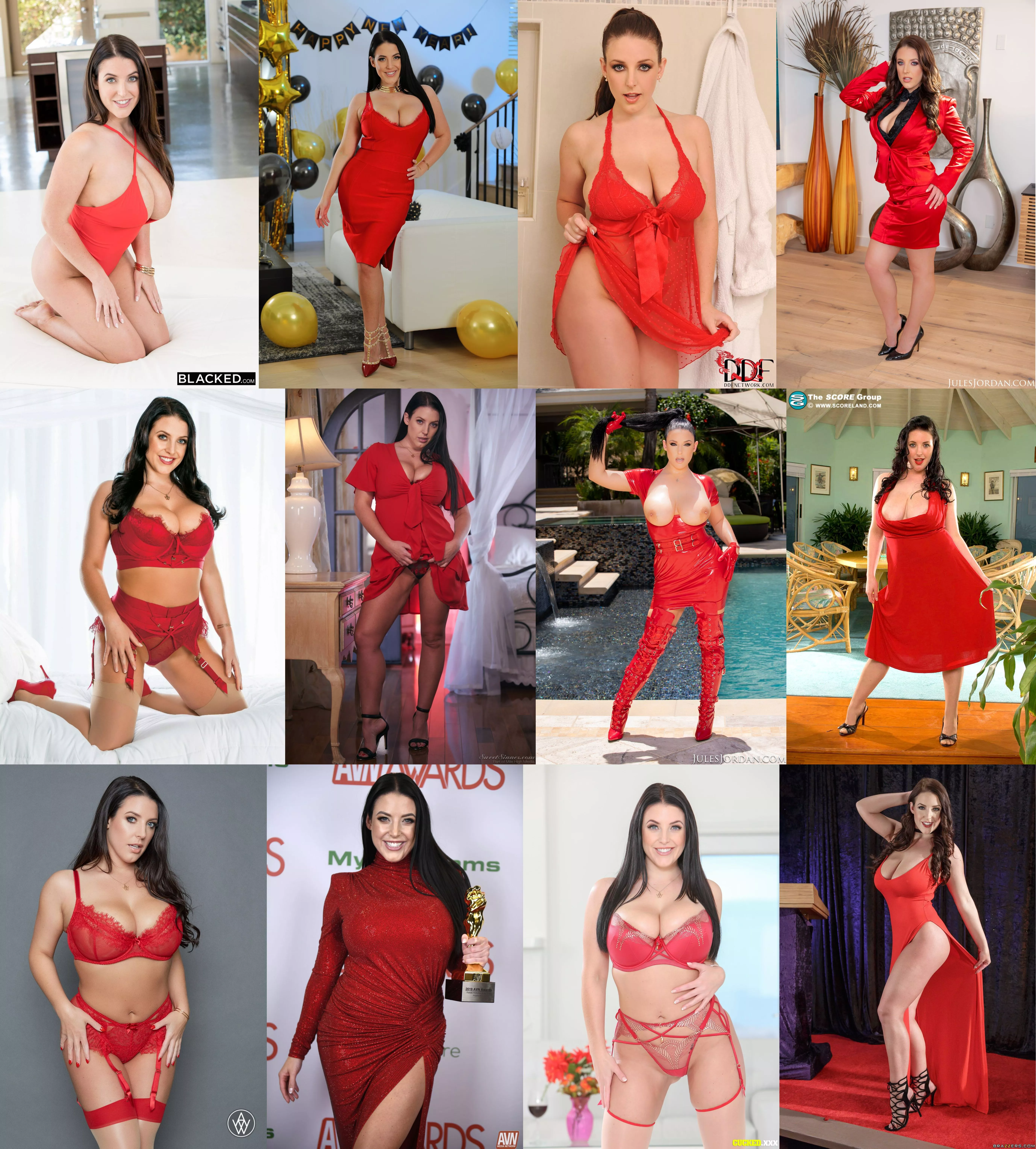 Angela White in Red