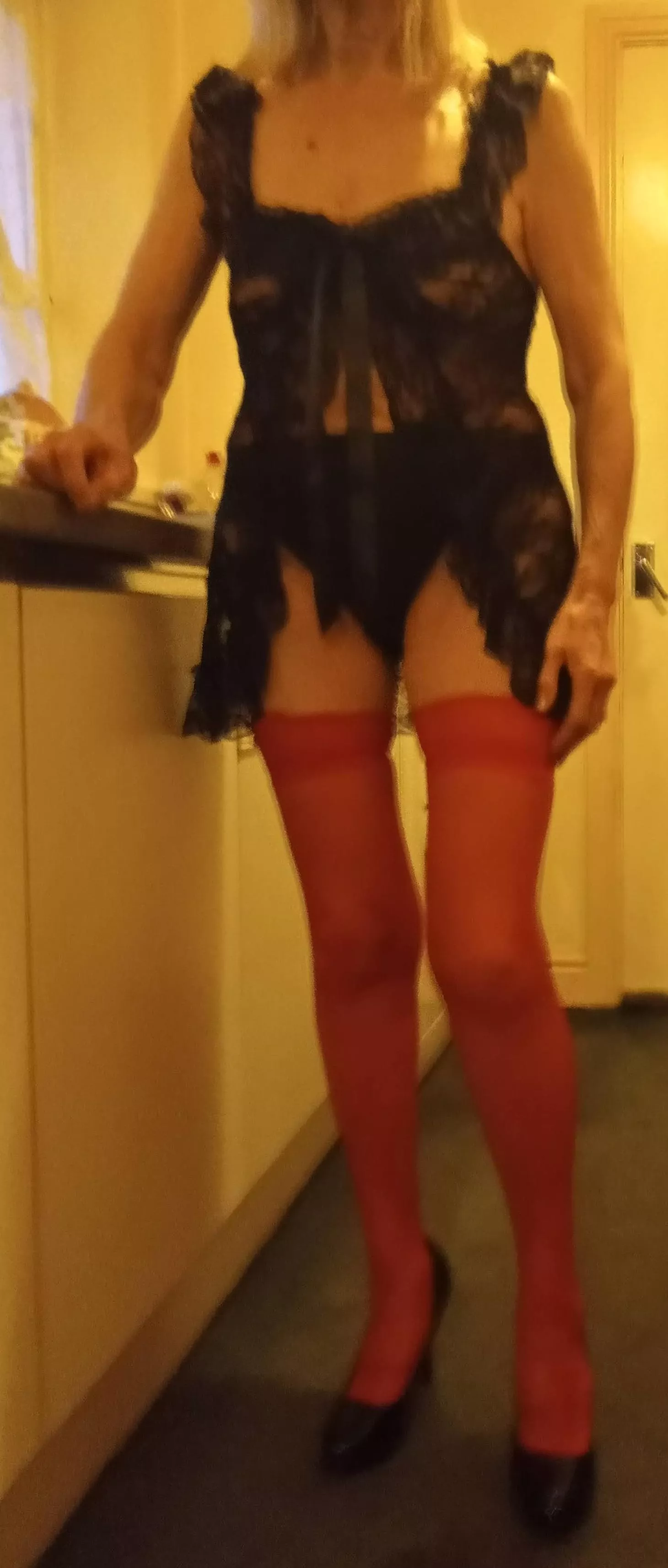 Another one of my 70 year old wife not sure about the red stockings though