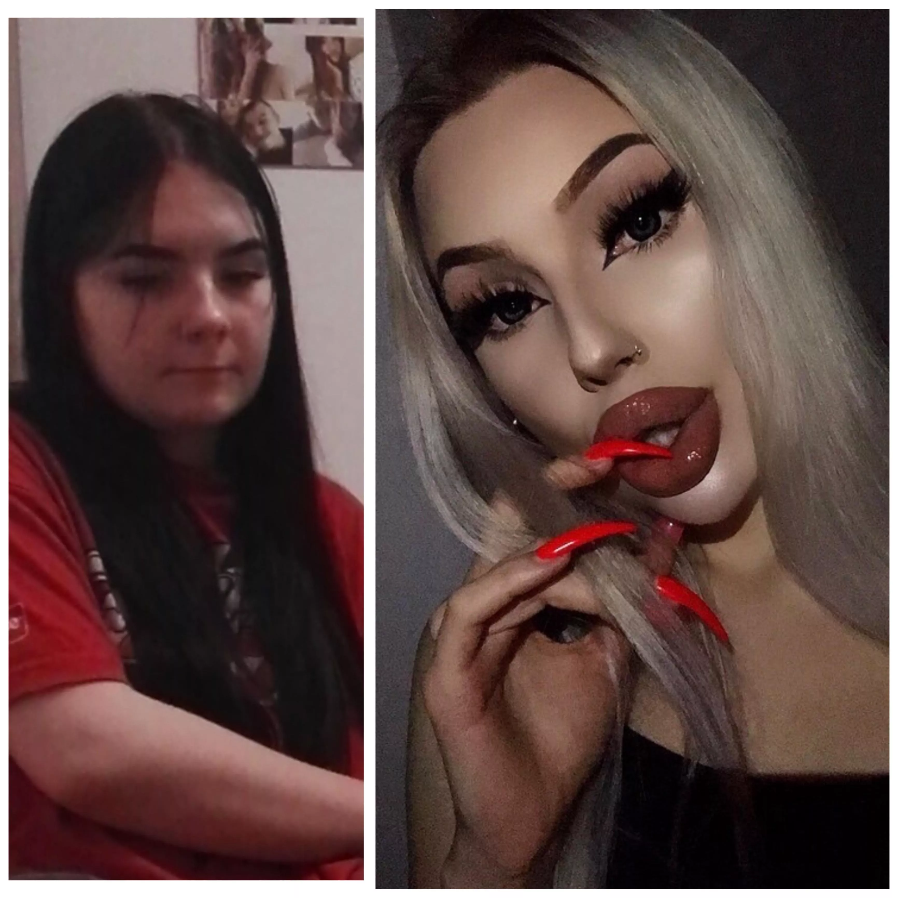 another one of my bimbofication❤️‍🔥 2018 vs 2022🥰💋