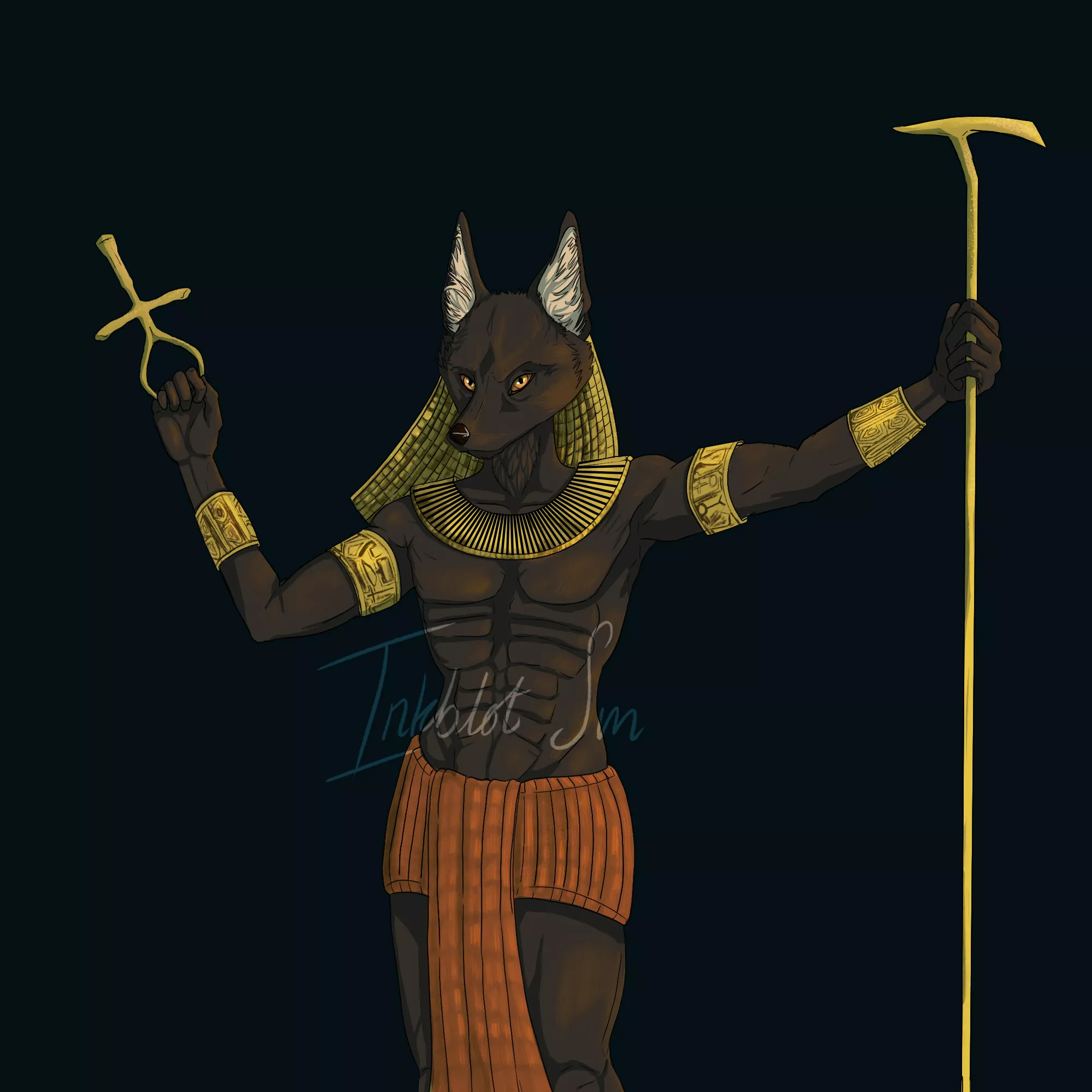 Anubis, the OG furry? (art by me Inkblot_sun)