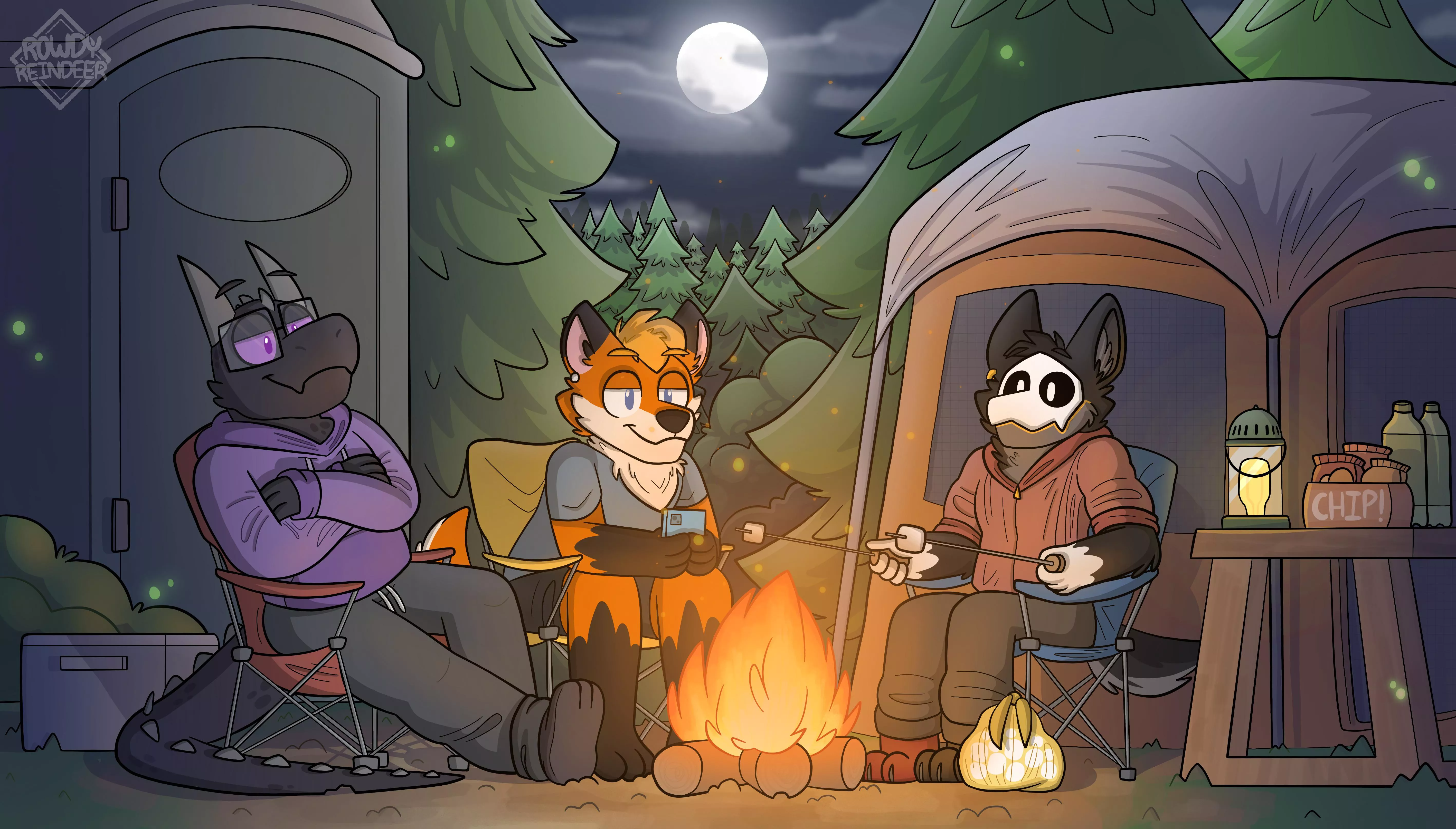 Around the fire 🏕 (art by me)