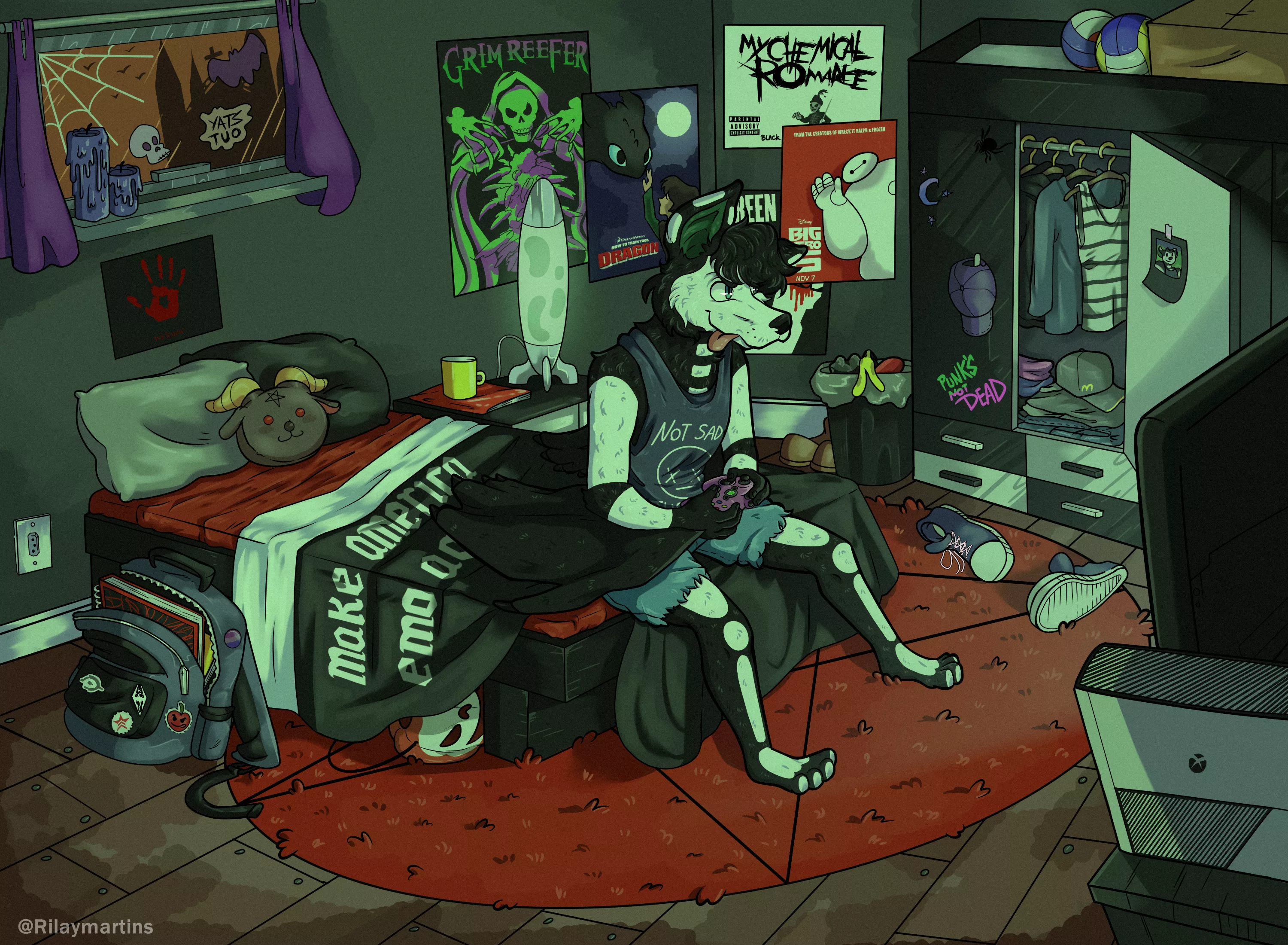 [ART] Bat boy on his Bat Room - Art by me character from Casey Gamer