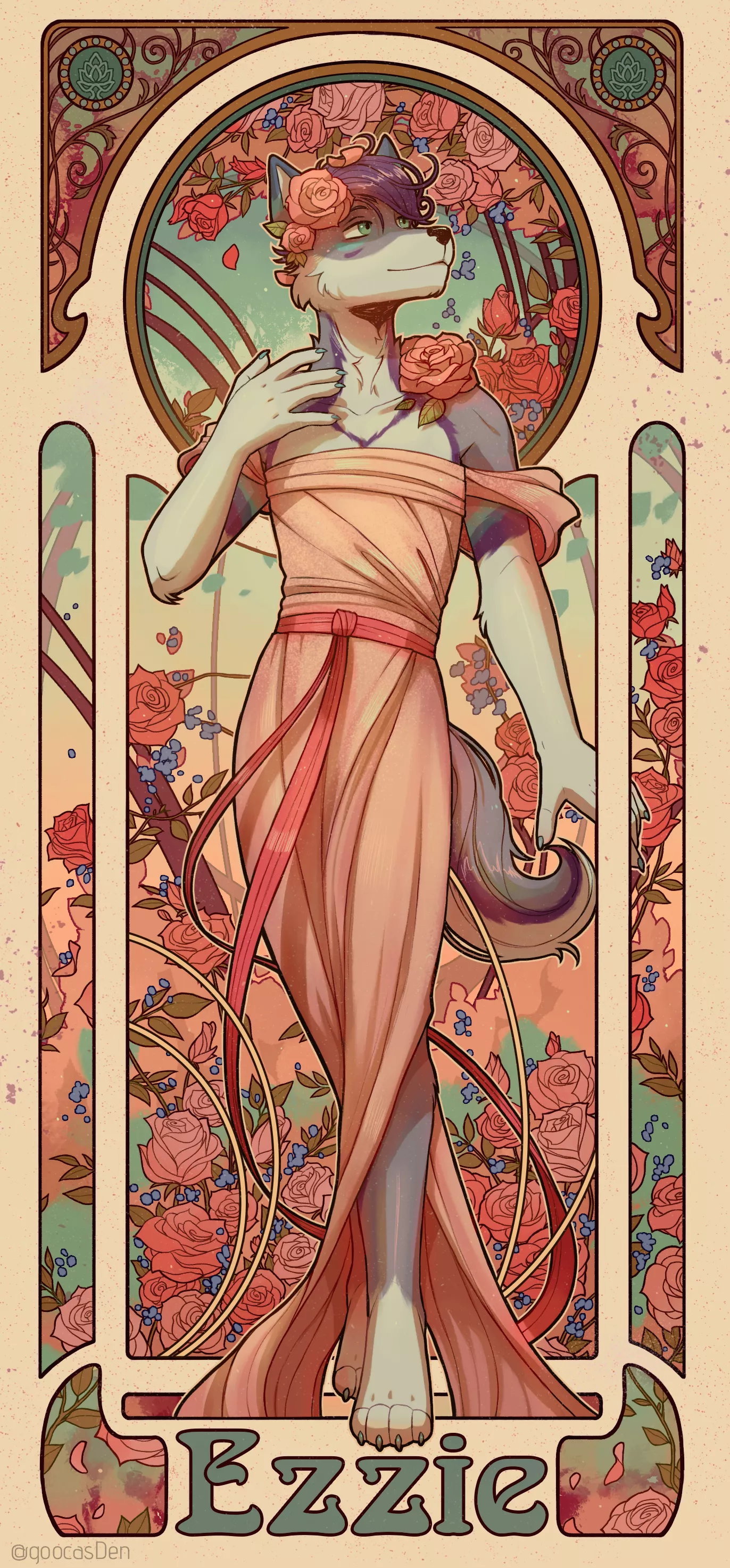 Art Nouveau wusky :D (commission by me @goocasden)