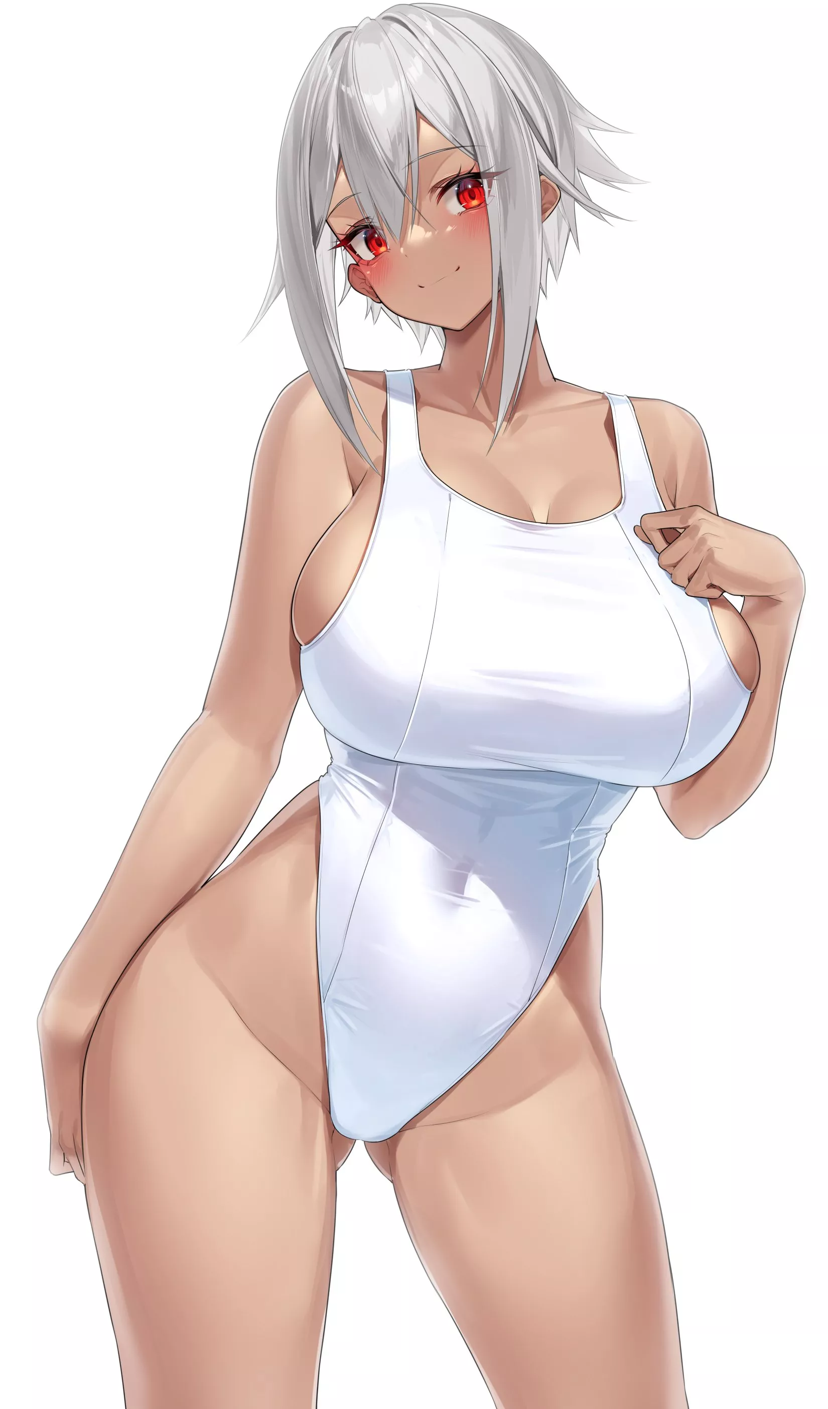 Artist's OC in one-piece swimsuit