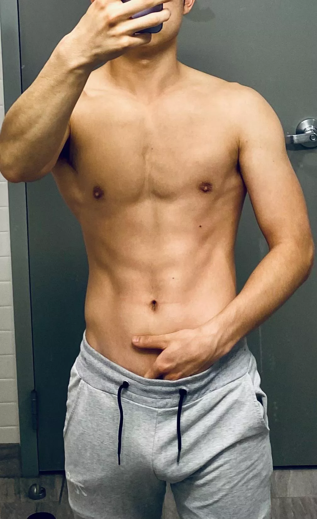 As requested, here’s me semi hard in grey sweats, drop a comment or a dm to let me know what you want to see in my next post!