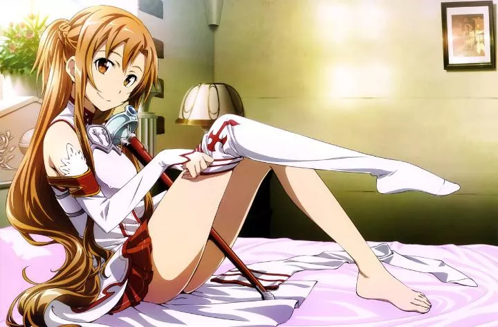 Asuna Yuuki getting dressed