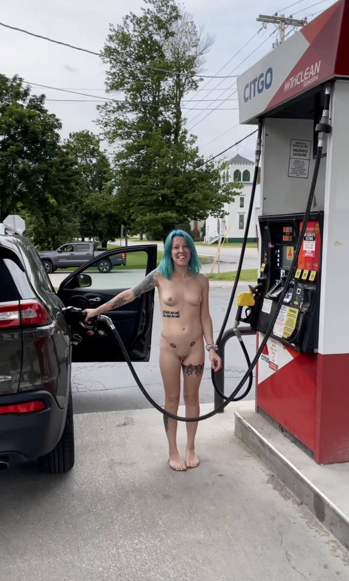 At the gas station