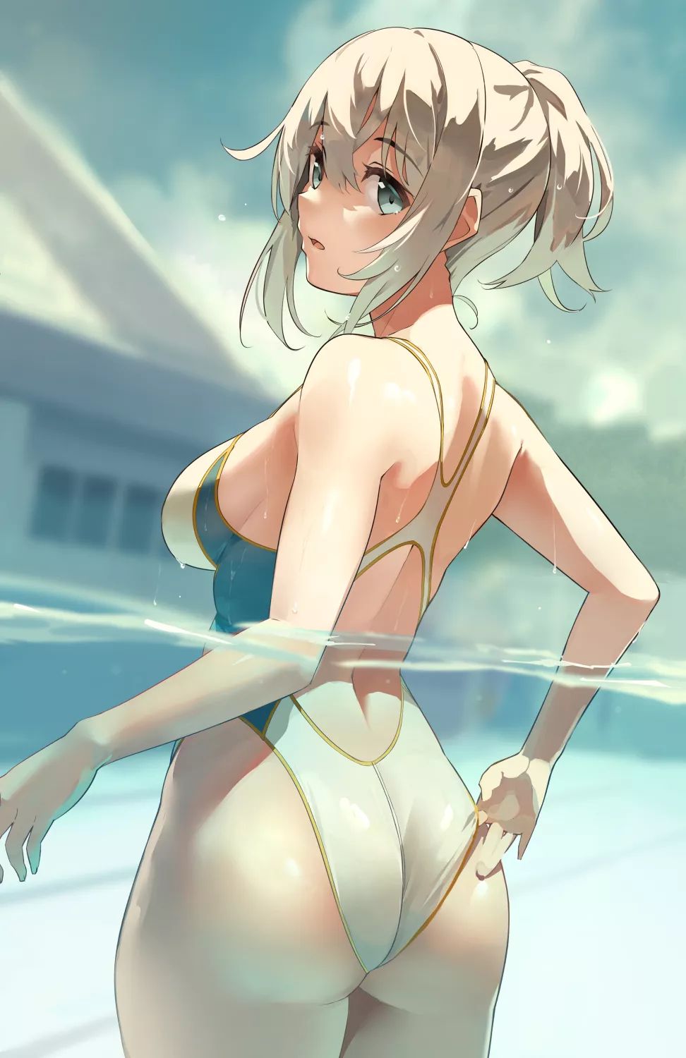 At the swimming pool [Artist's Original]