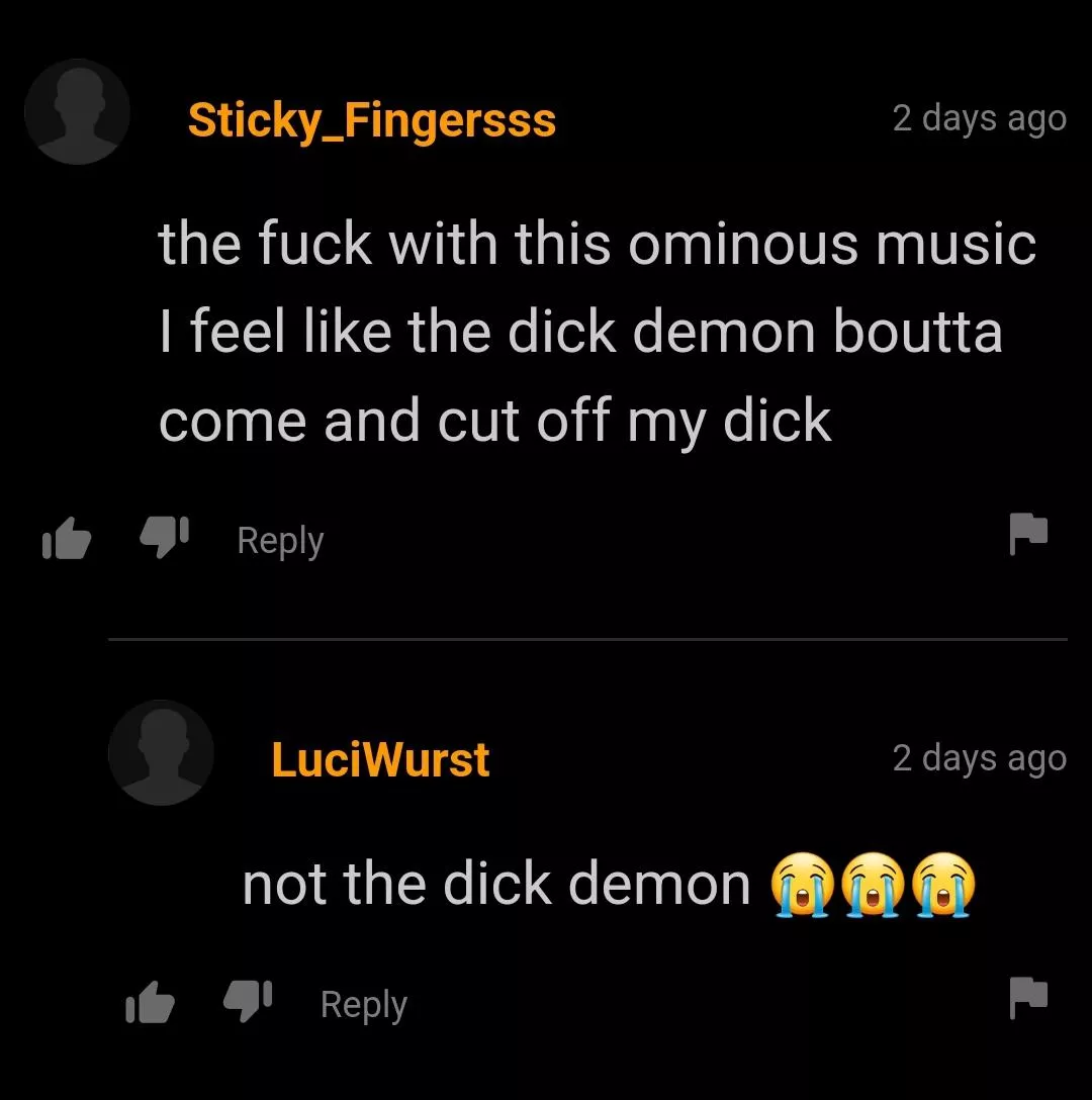 awh hell nahh not the dick demon 😭💀