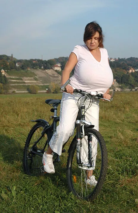 Balancing Her Bike