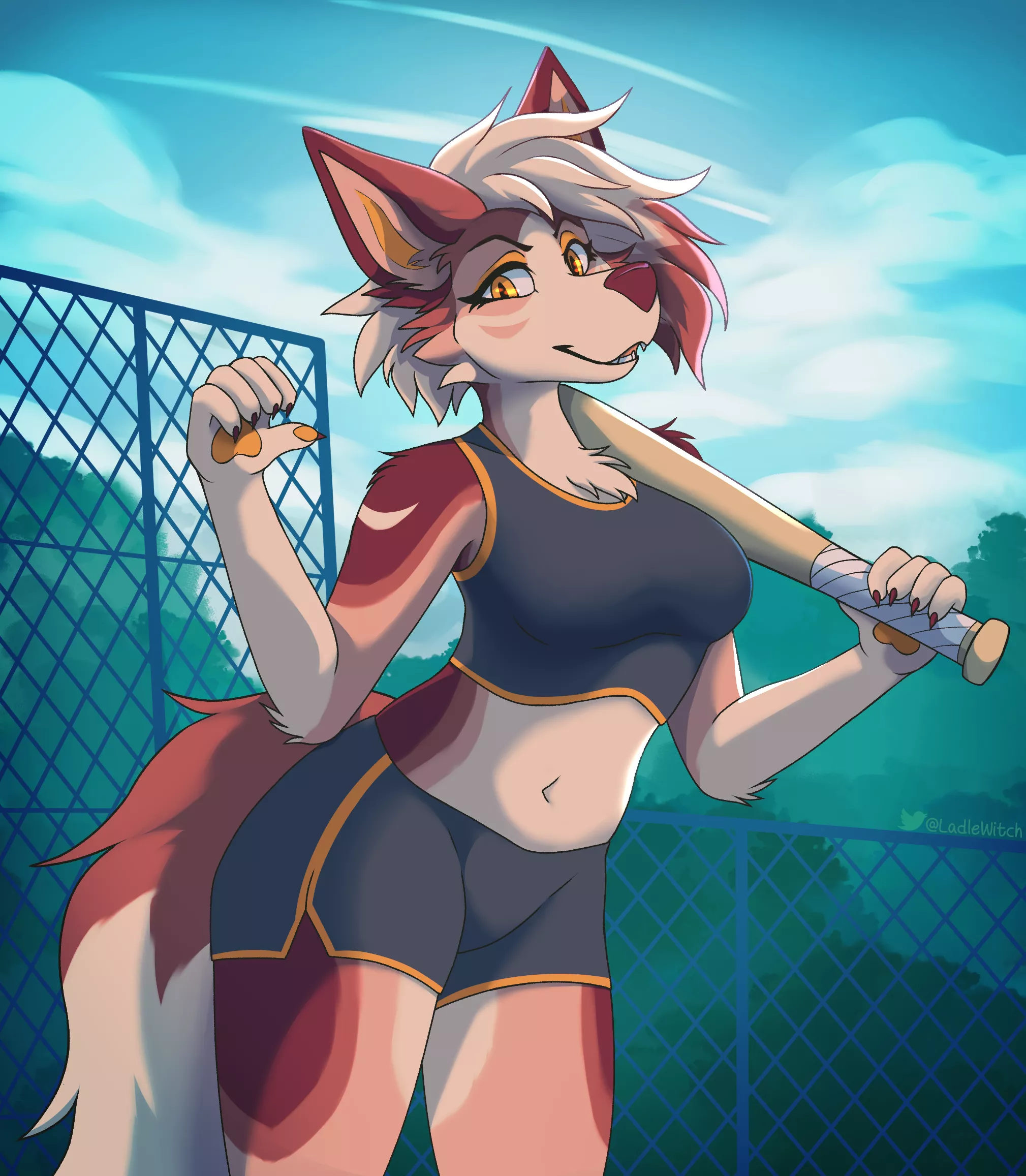 BATTER UP! (Art by me, @LadleWitch on Twitter)