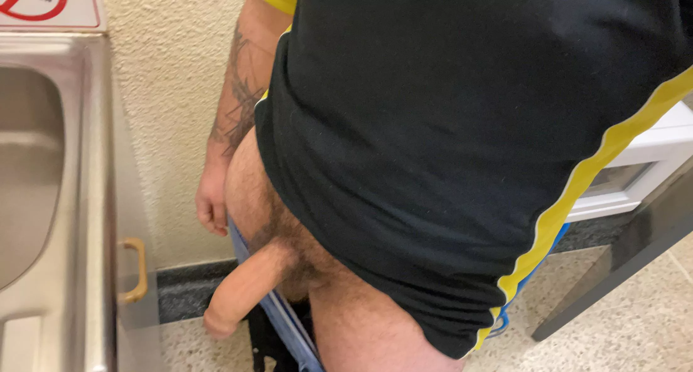 Bear just rocking out with the cock out at work [23m]