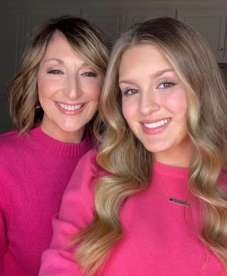 Beautiful mom and daughter