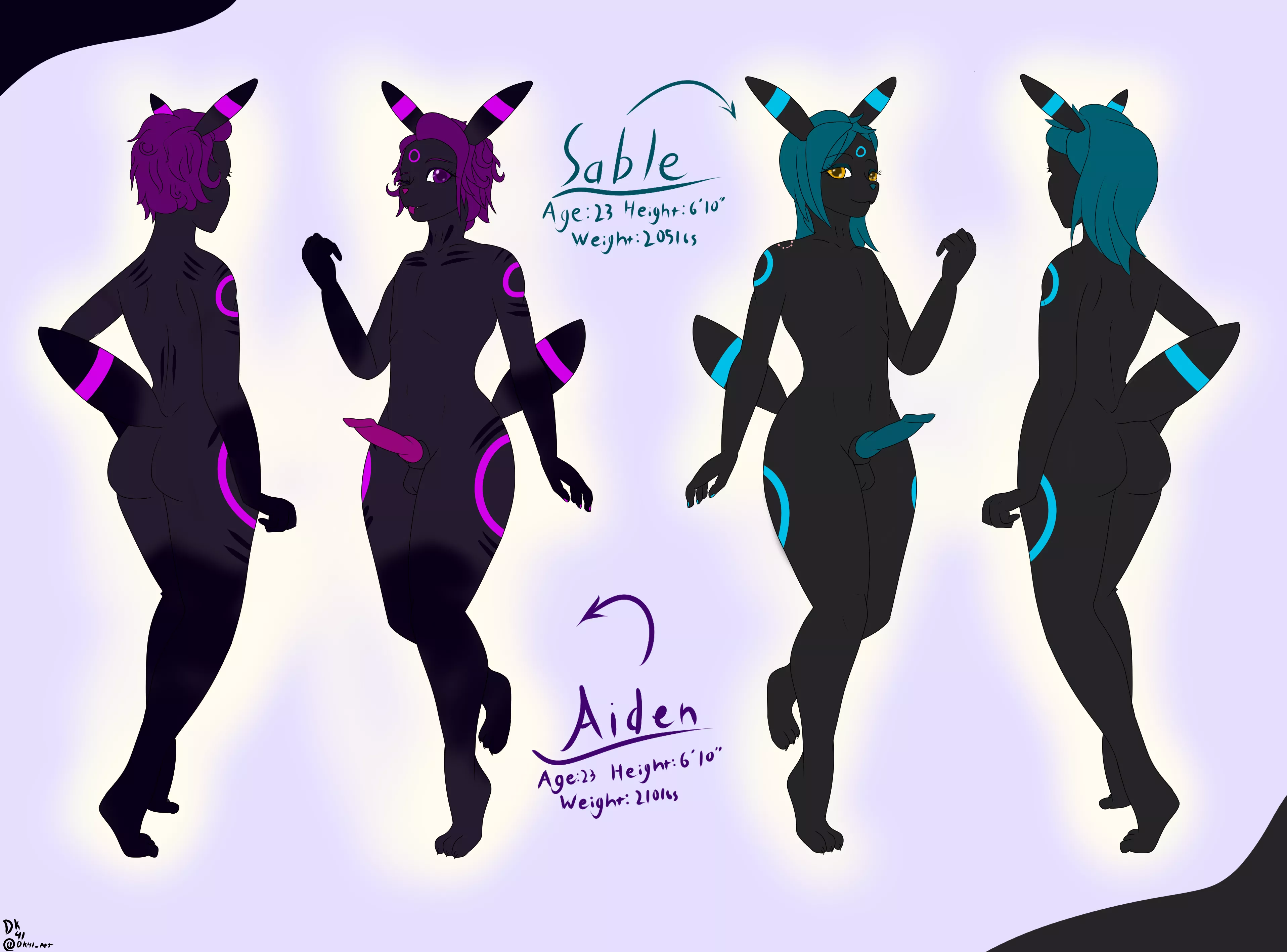 been working on a project, I'm making some eeveelution femboys! (OC)