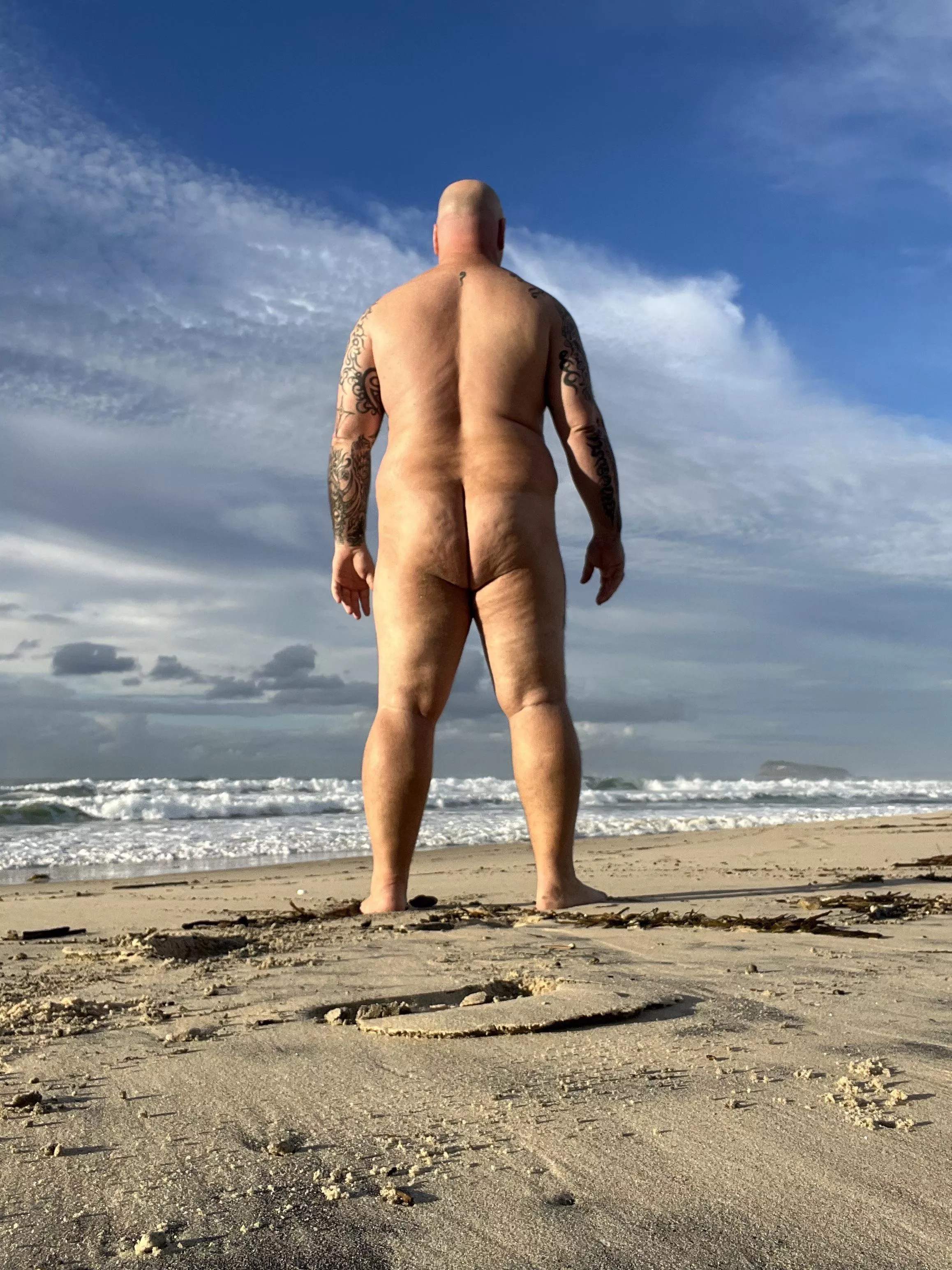 Being a majestic beast, hanging out on a nude beach during my recent road trip.