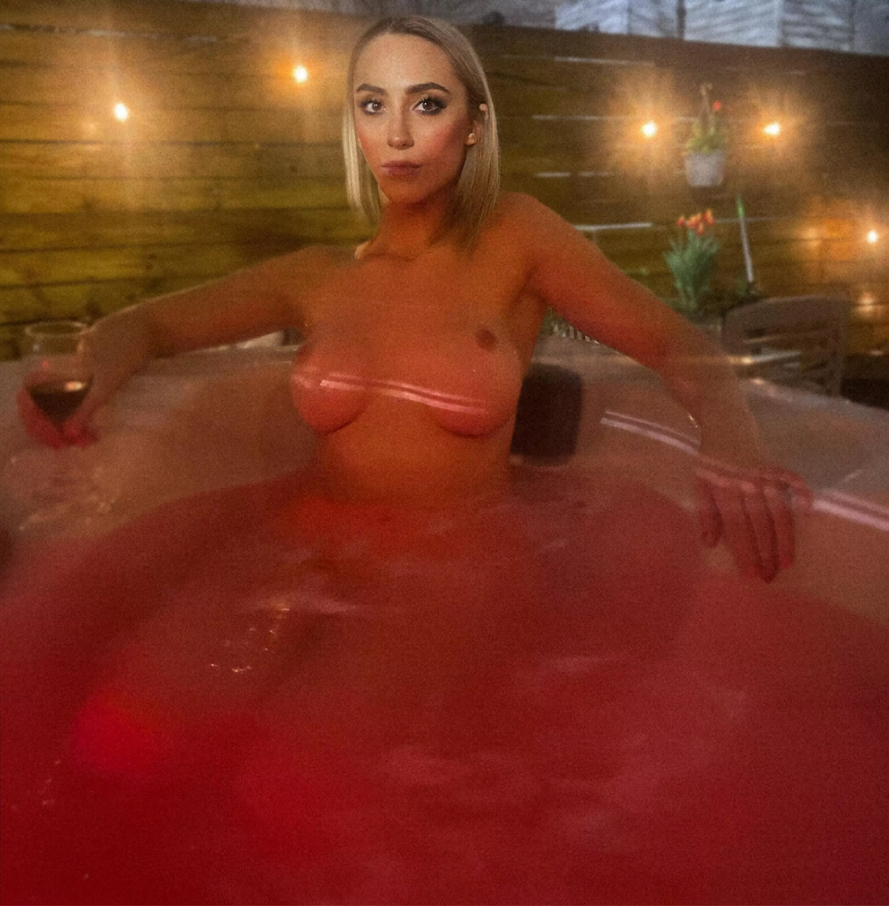 being a naughty slut in the hottub