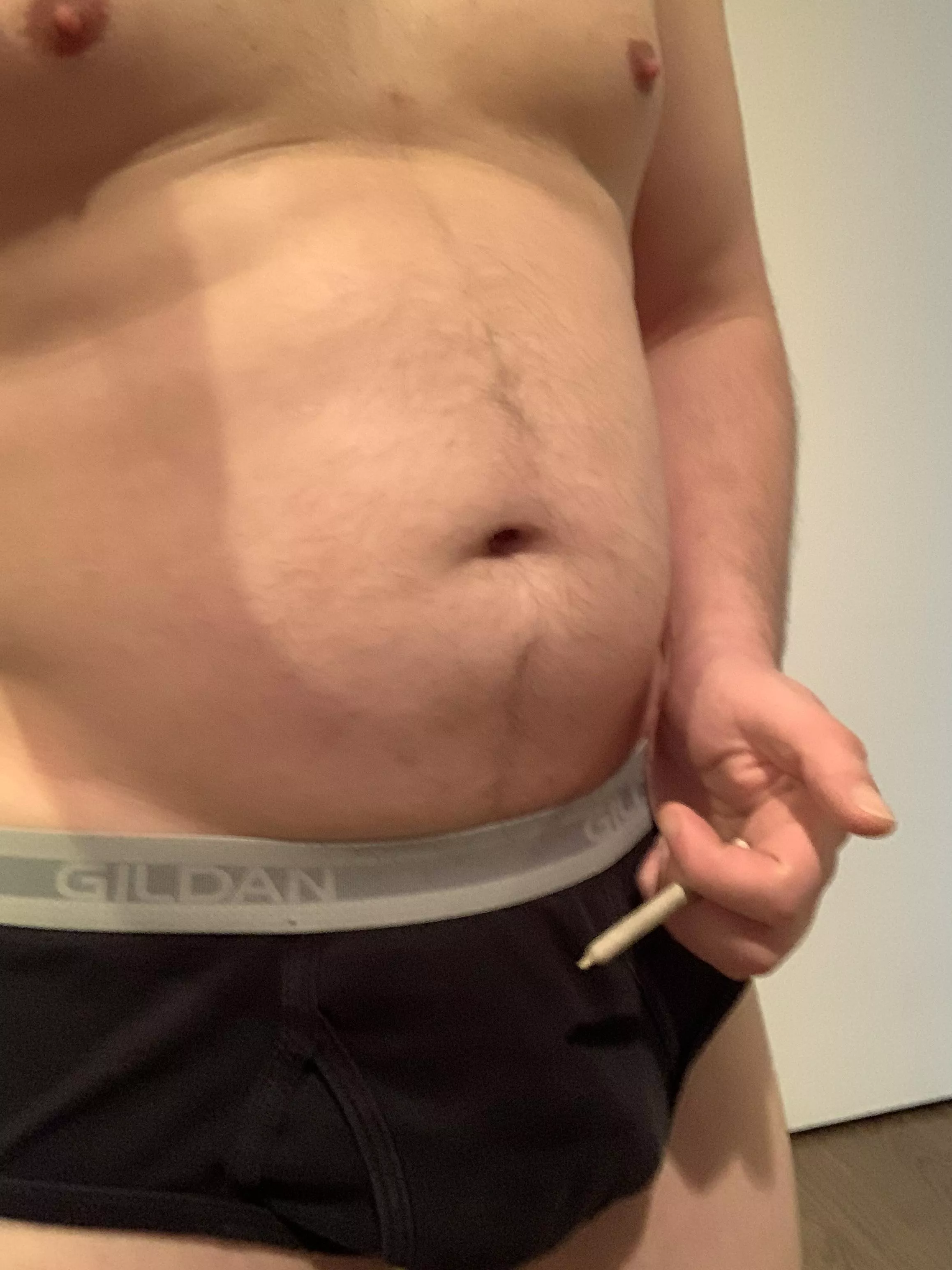 Belly, briefs and joint. Happy 420 guys!