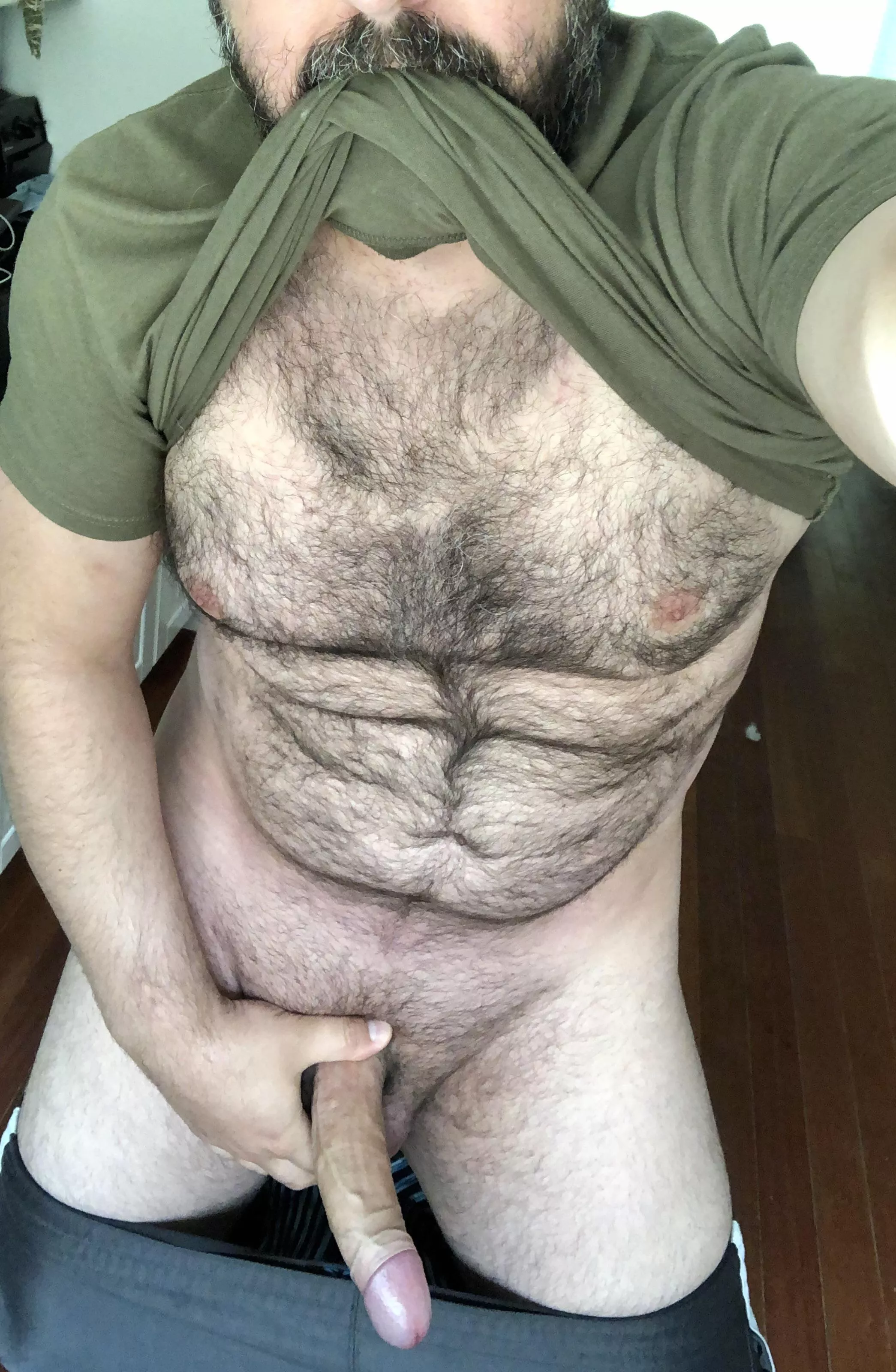 Big and beefy, beard and boner.