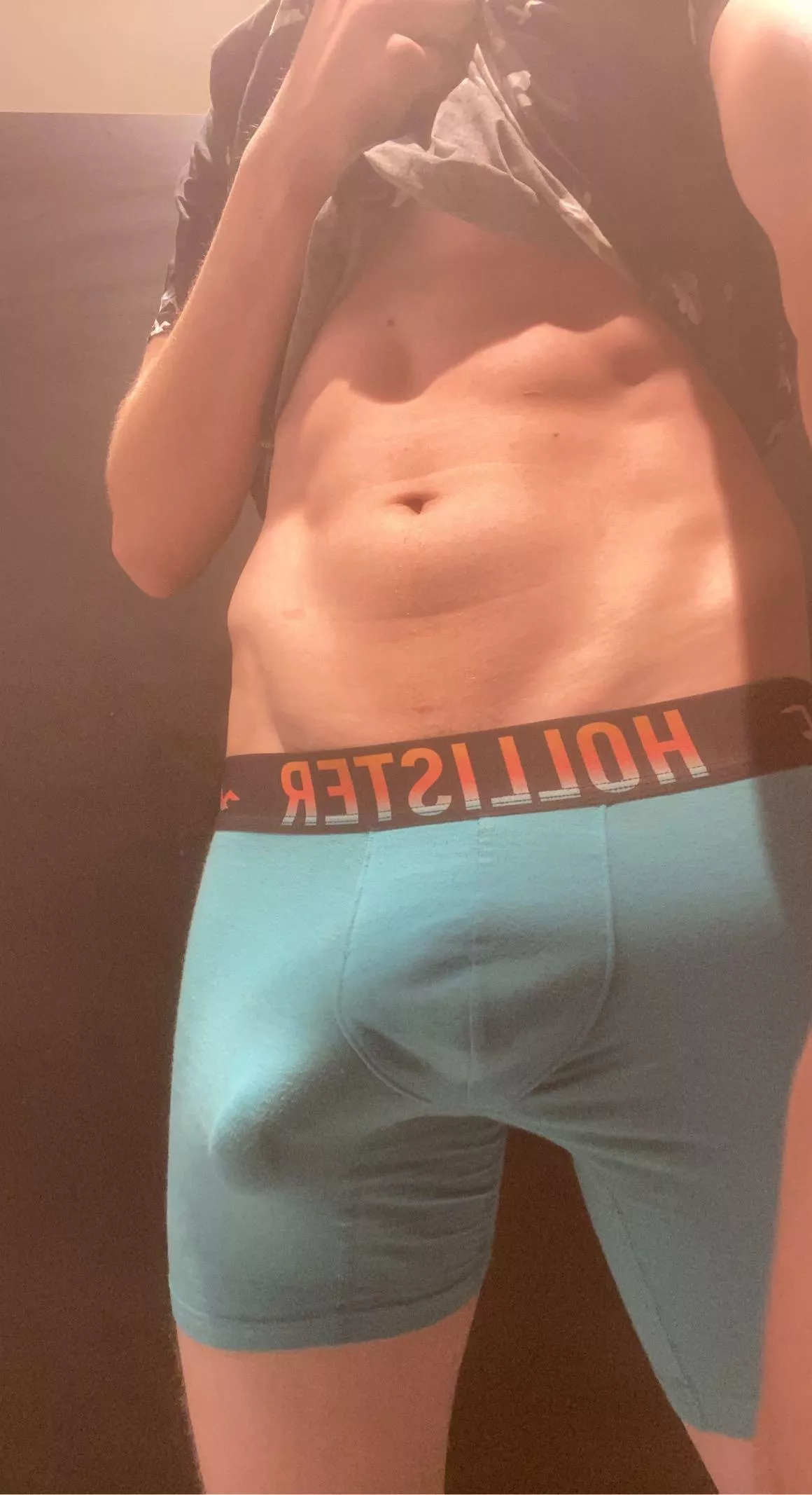 Big cock in blue boxers