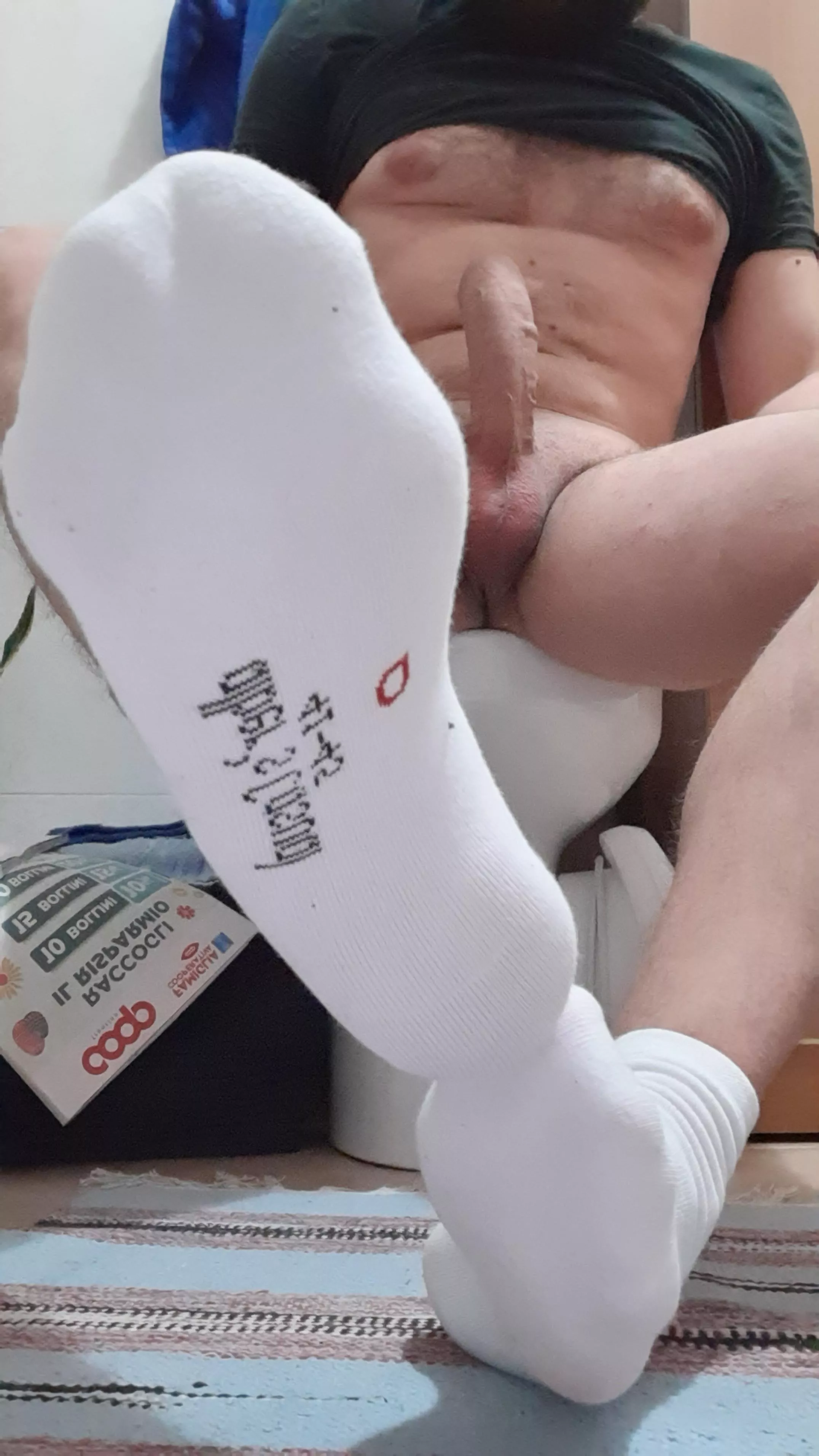 Big long soles in white socks