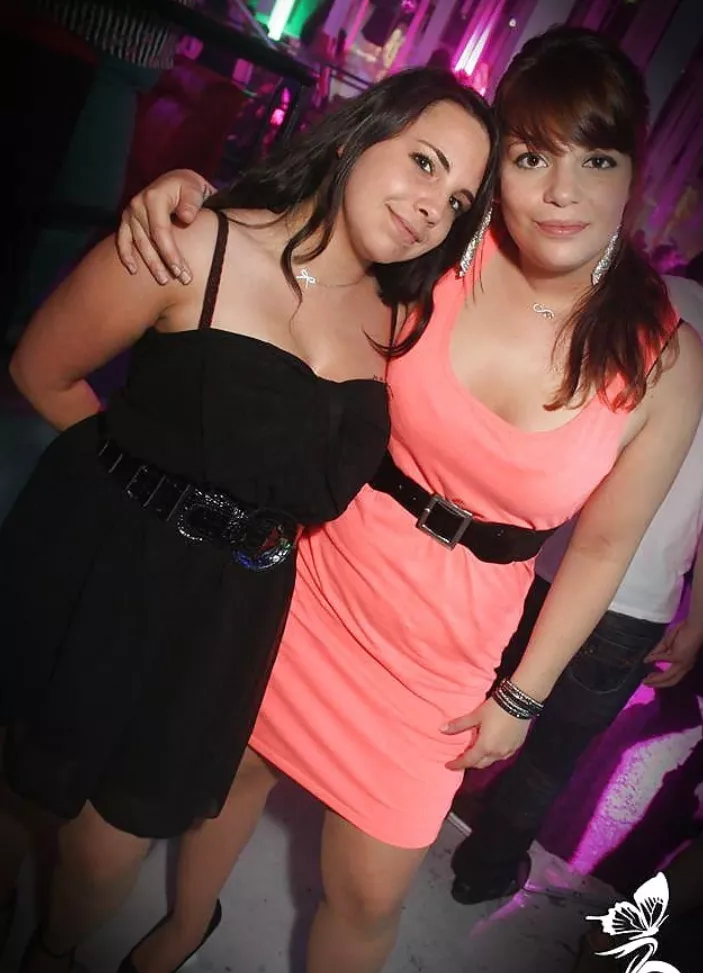 Black or peach dress