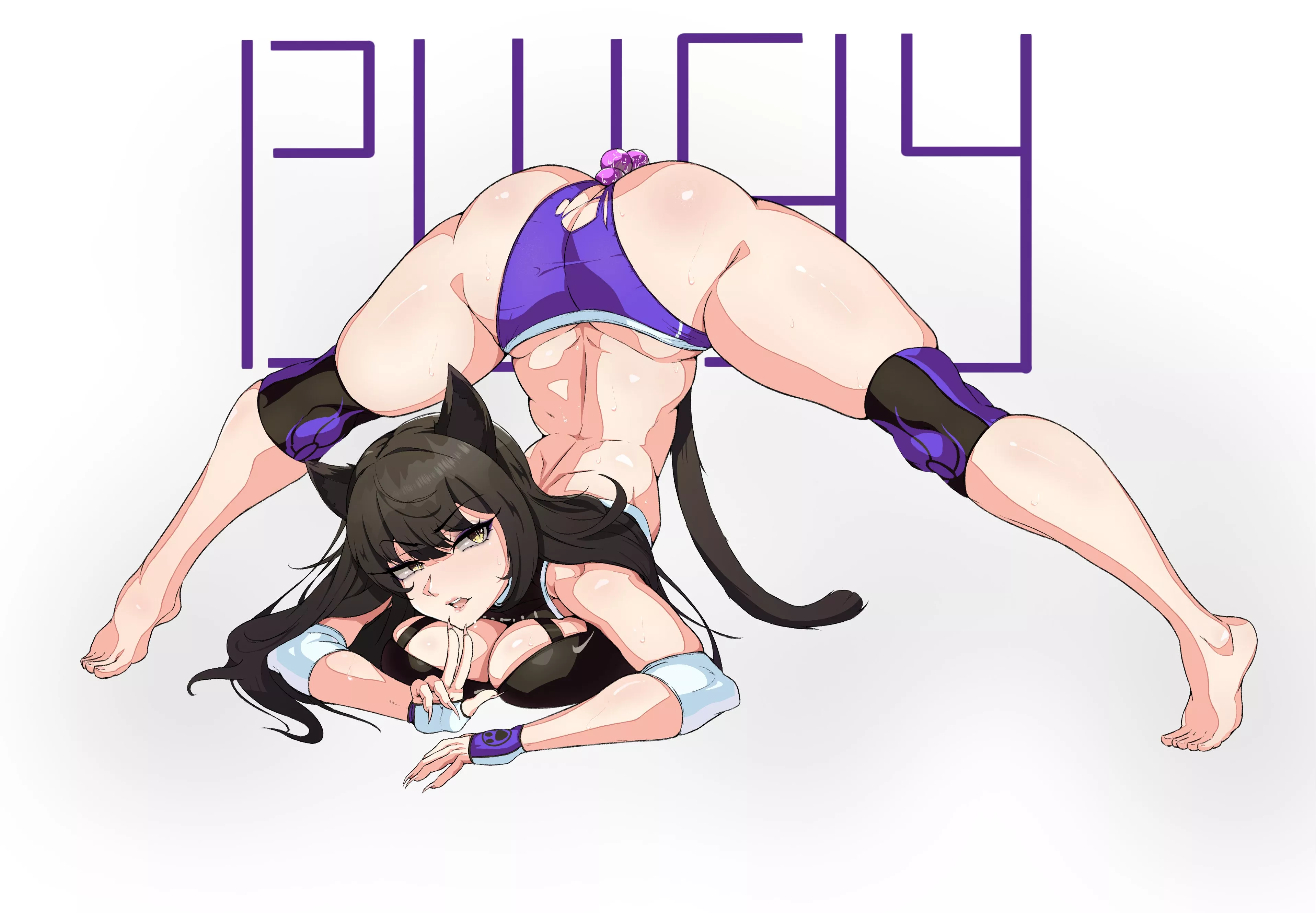 Blake Belladonna Stretching Show Off Anal Tail Plug