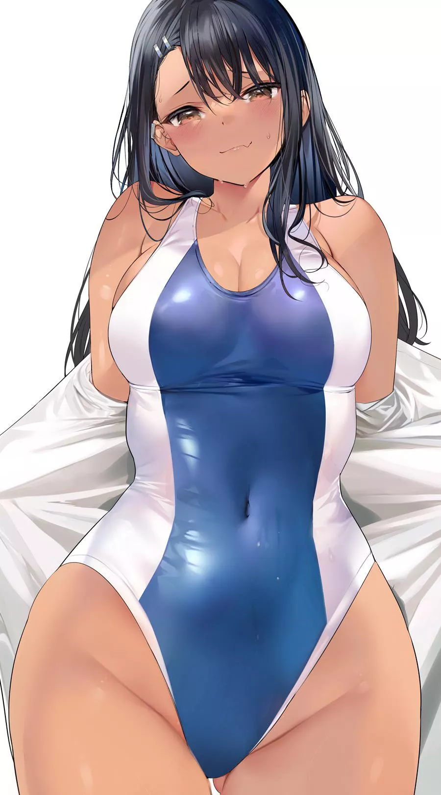 Blue and White Swimsuit