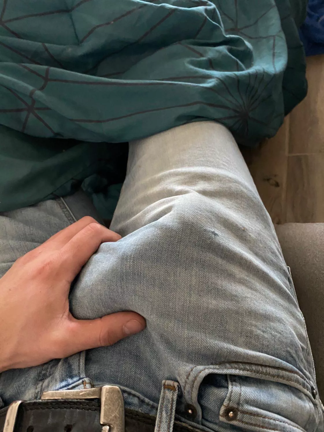 Blue jean bulge