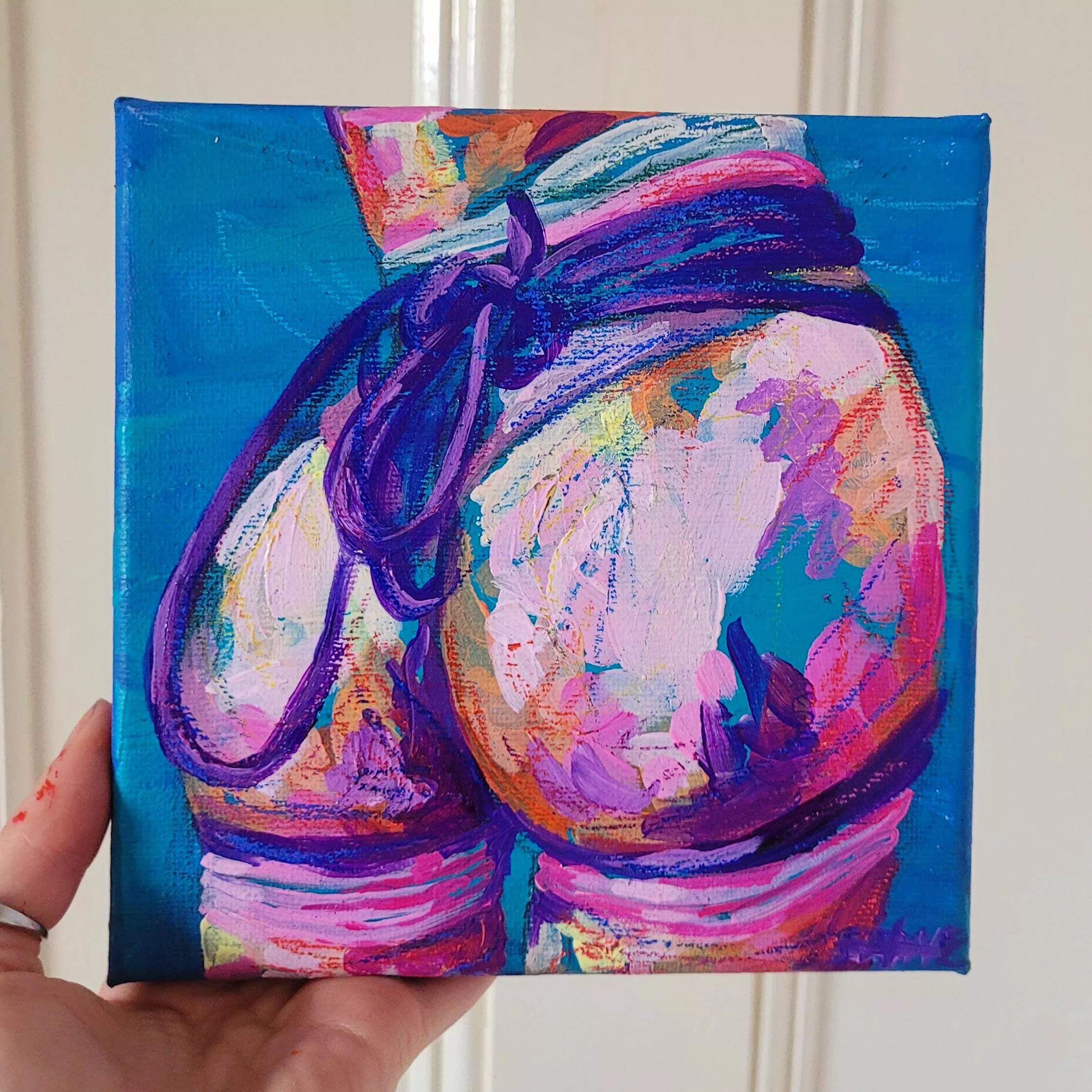 Bondage butt painting by me