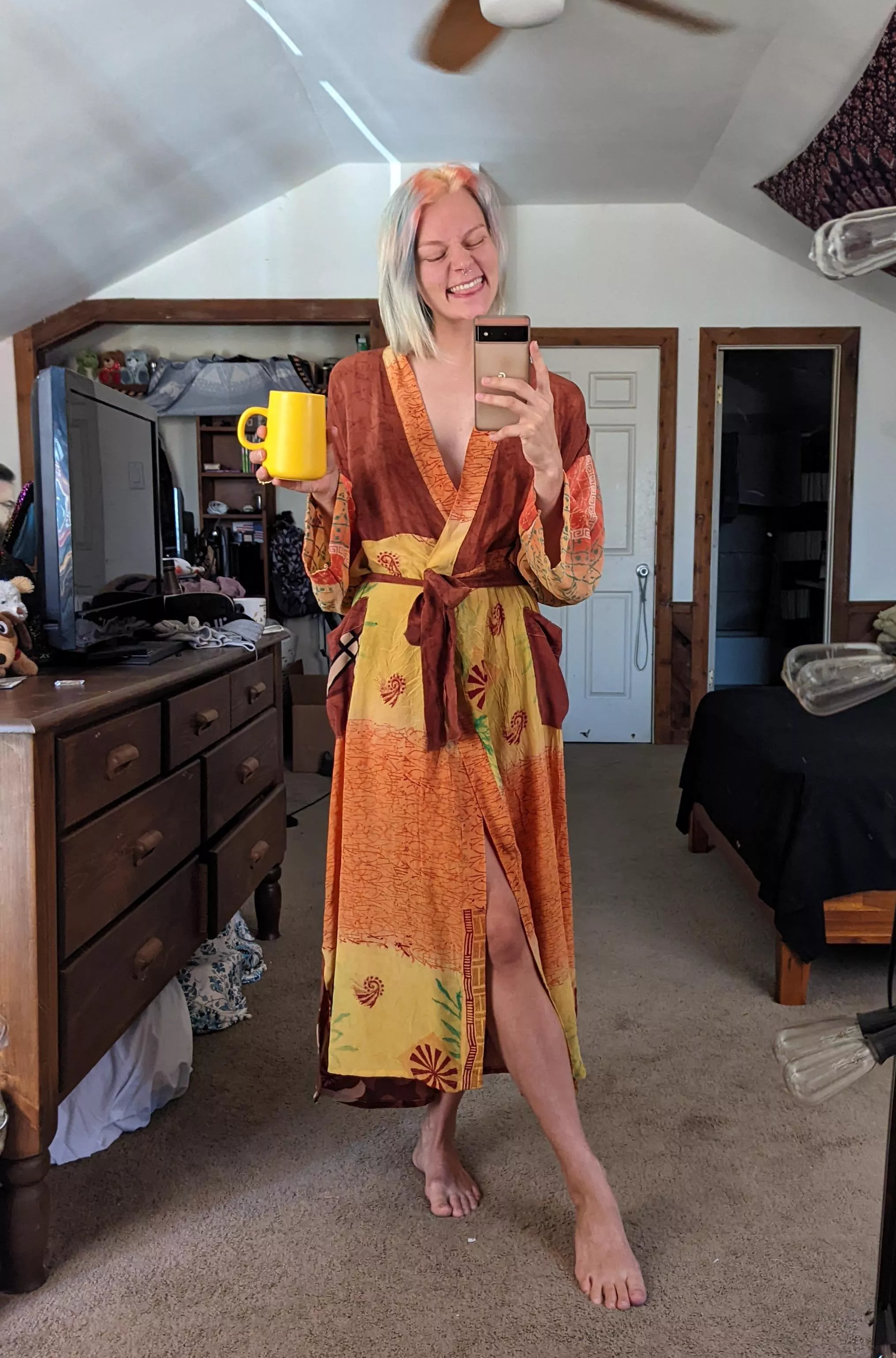 Bought myself a new robe for my birthday! It makes my morning coffee all the better.