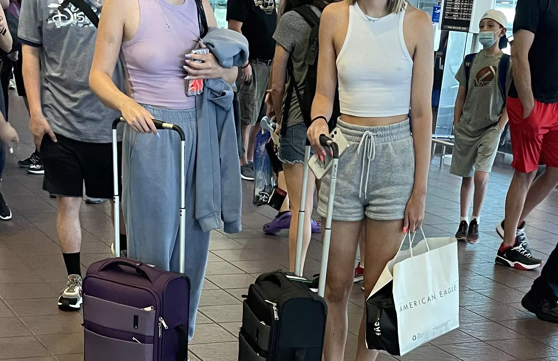 Braless at the airport is the best.