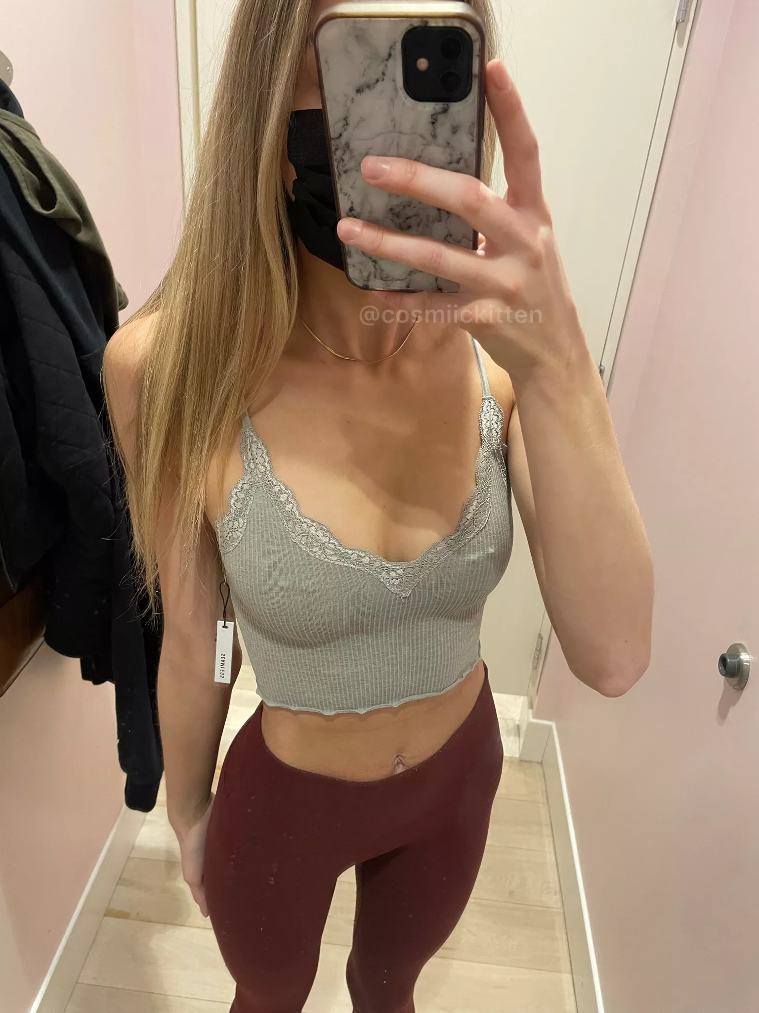 Braless in the mall